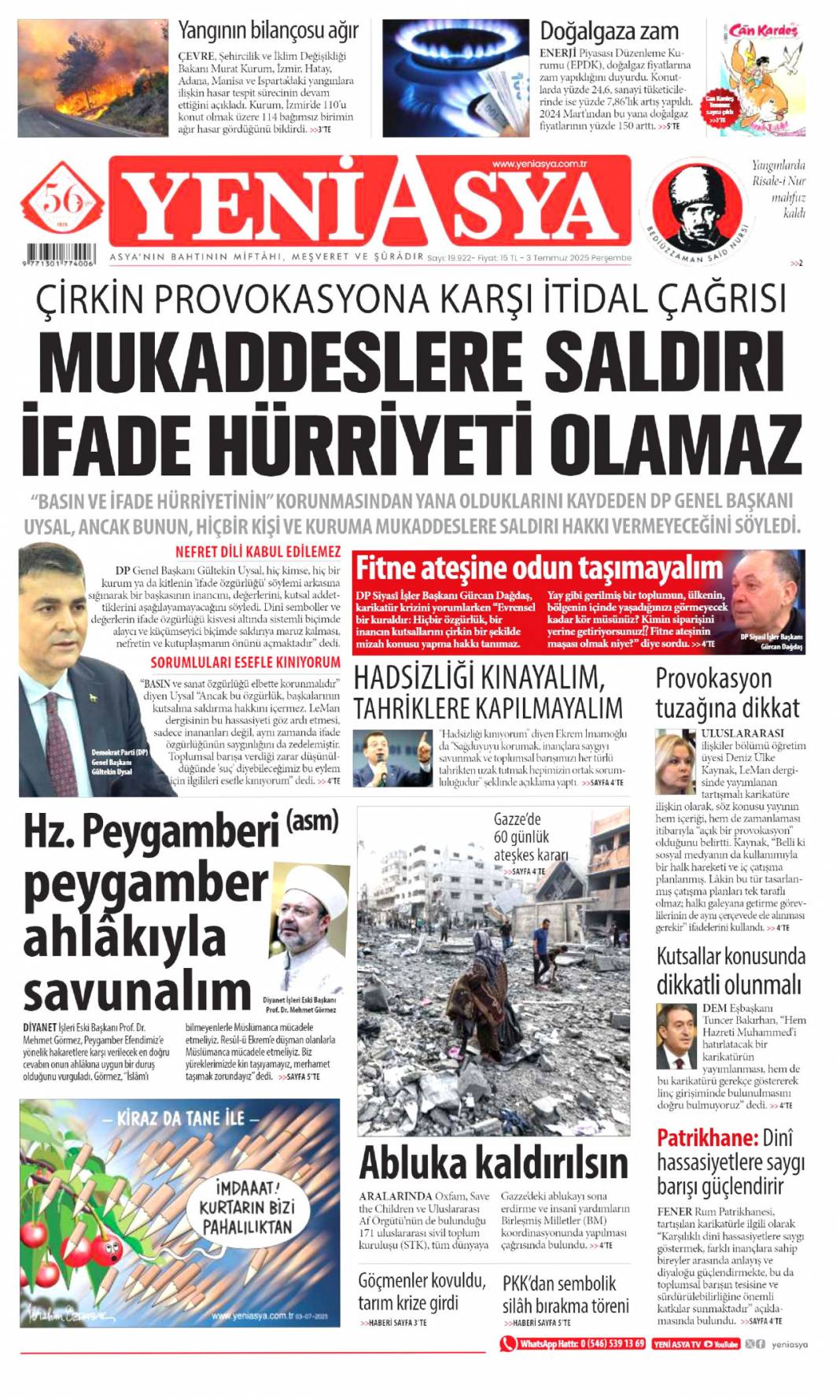 Özel'in Kiblesi yanlış! Erdoğan'dan Özel'e doktor tavsiyesi: 3 Temmuz gazete manşetleri 19
