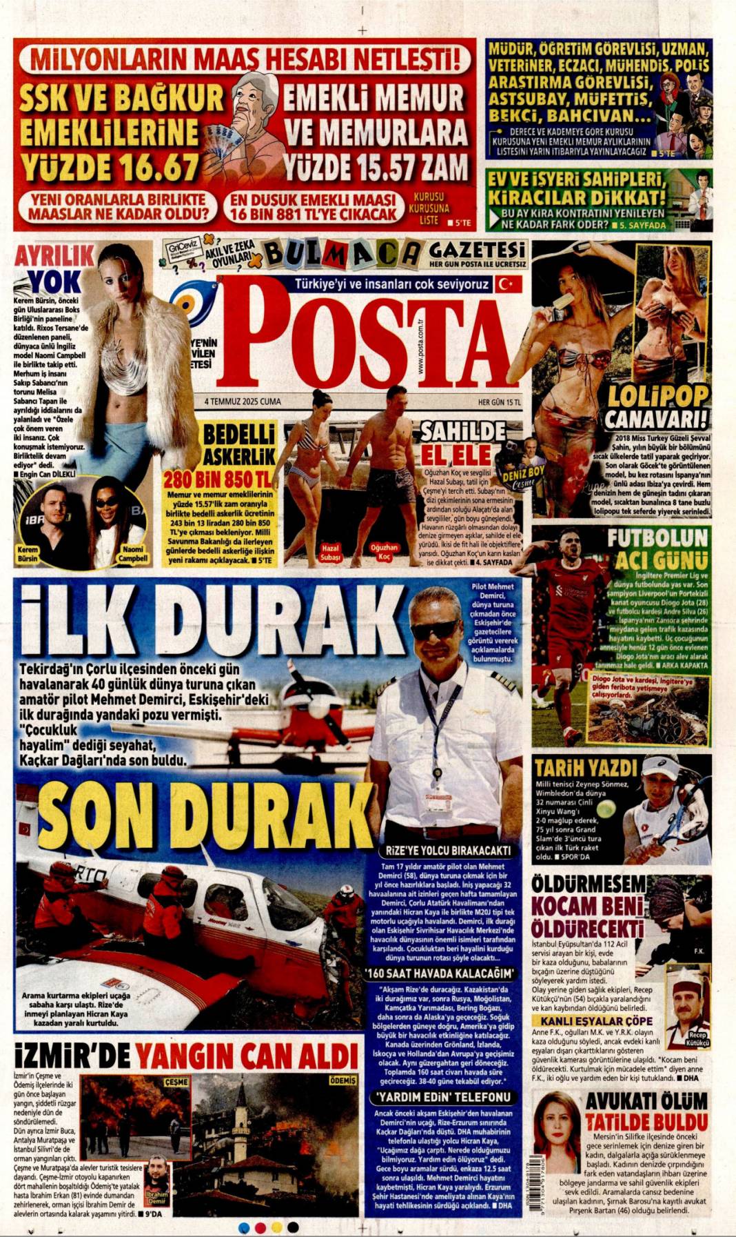 Beni CHP'liler yaktı! Tek sorumlu kumpasçı CHP'liler: 4 Temmuz gazete manşetleri 21