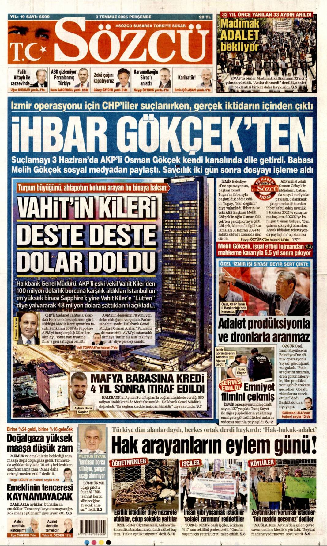 Özel'in Kiblesi yanlış! Erdoğan'dan Özel'e doktor tavsiyesi: 3 Temmuz gazete manşetleri 4