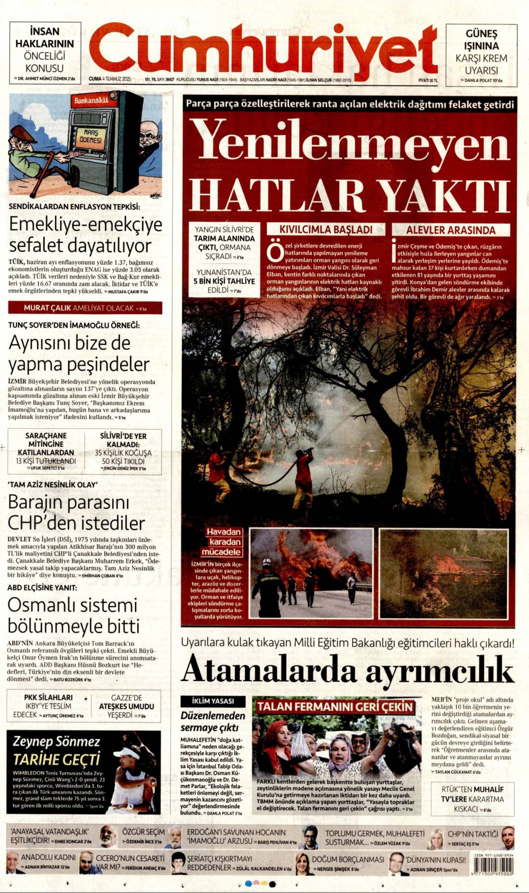 Beni CHP'liler yaktı! Tek sorumlu kumpasçı CHP'liler: 4 Temmuz gazete manşetleri 5