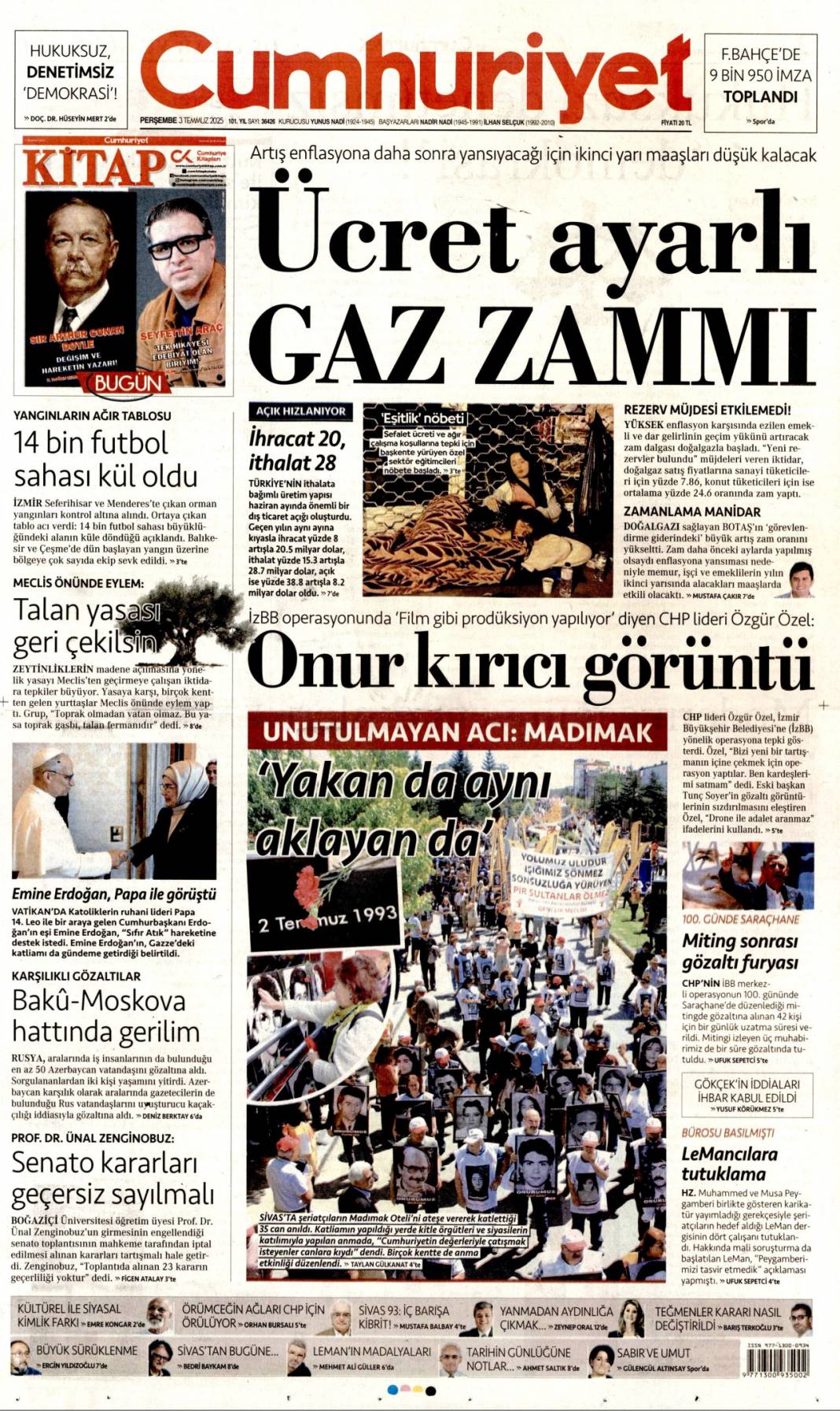 Özel'in Kiblesi yanlış! Erdoğan'dan Özel'e doktor tavsiyesi: 3 Temmuz gazete manşetleri 6