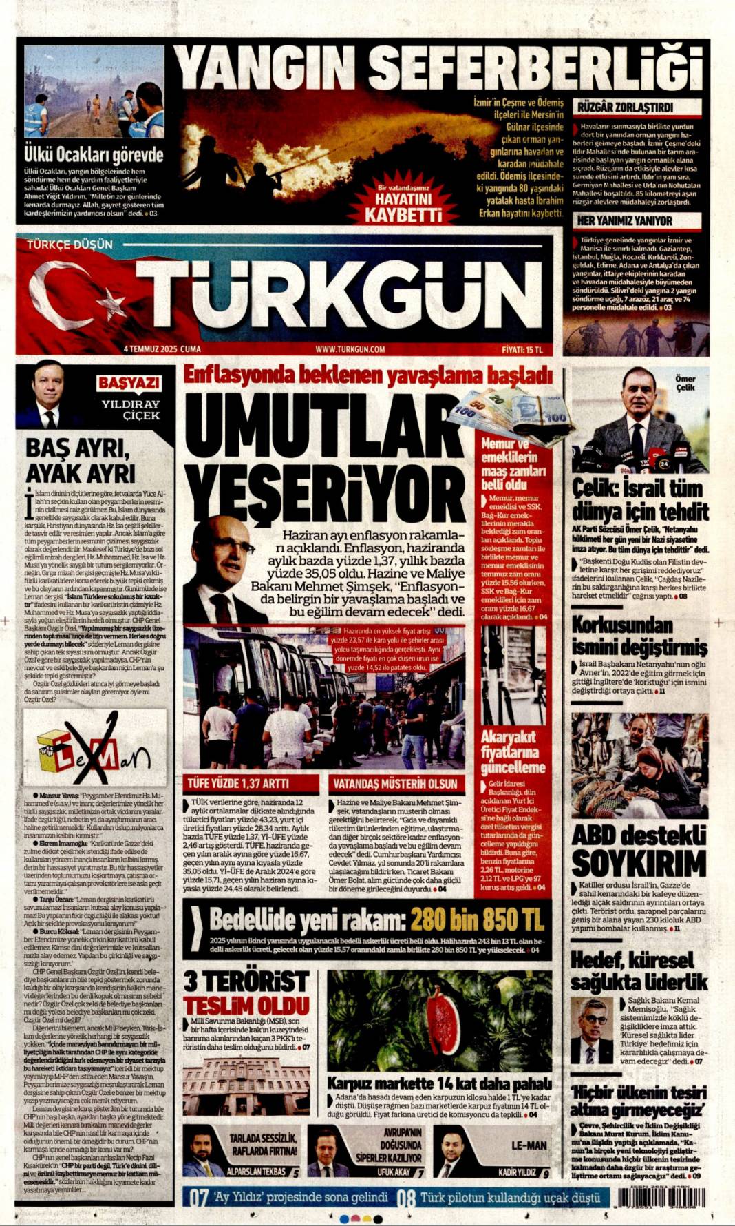 Beni CHP'liler yaktı! Tek sorumlu kumpasçı CHP'liler: 4 Temmuz gazete manşetleri 6