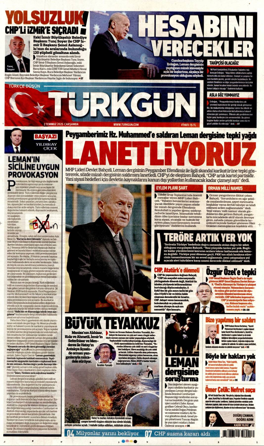 Bir devir kapanıyor! İlk silah bırakma on gün içinde: 2 Temmuz gazete manşetleri 6