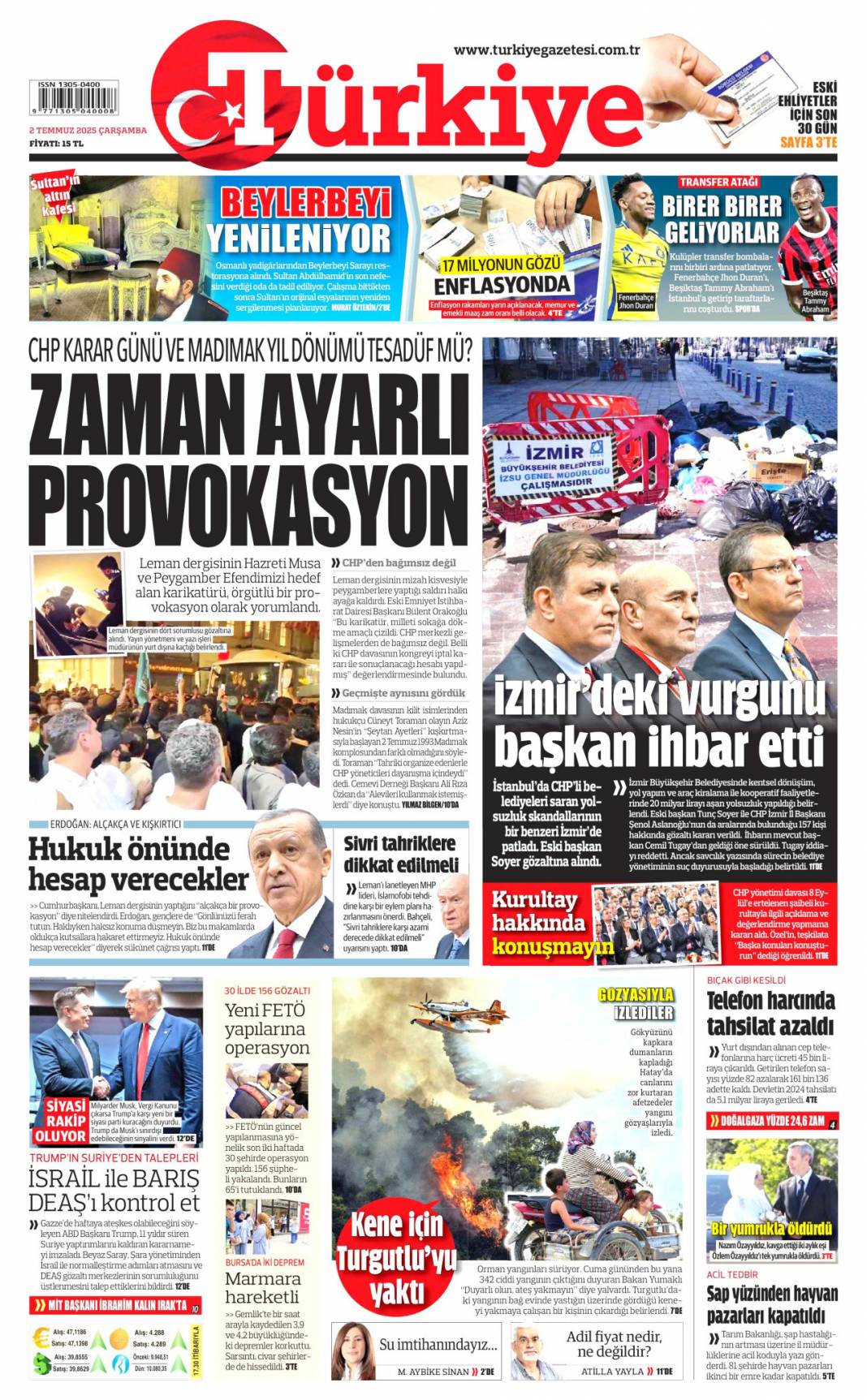 Bir devir kapanıyor! İlk silah bırakma on gün içinde: 2 Temmuz gazete manşetleri 9