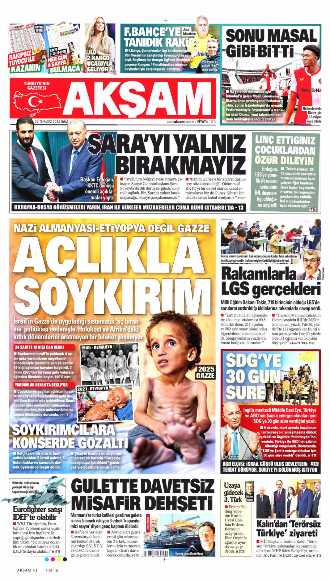 LGS iftirası büyük ahlaksızlık: 22 Temmuz 2025 Salı güncel gazete manşetleri 8