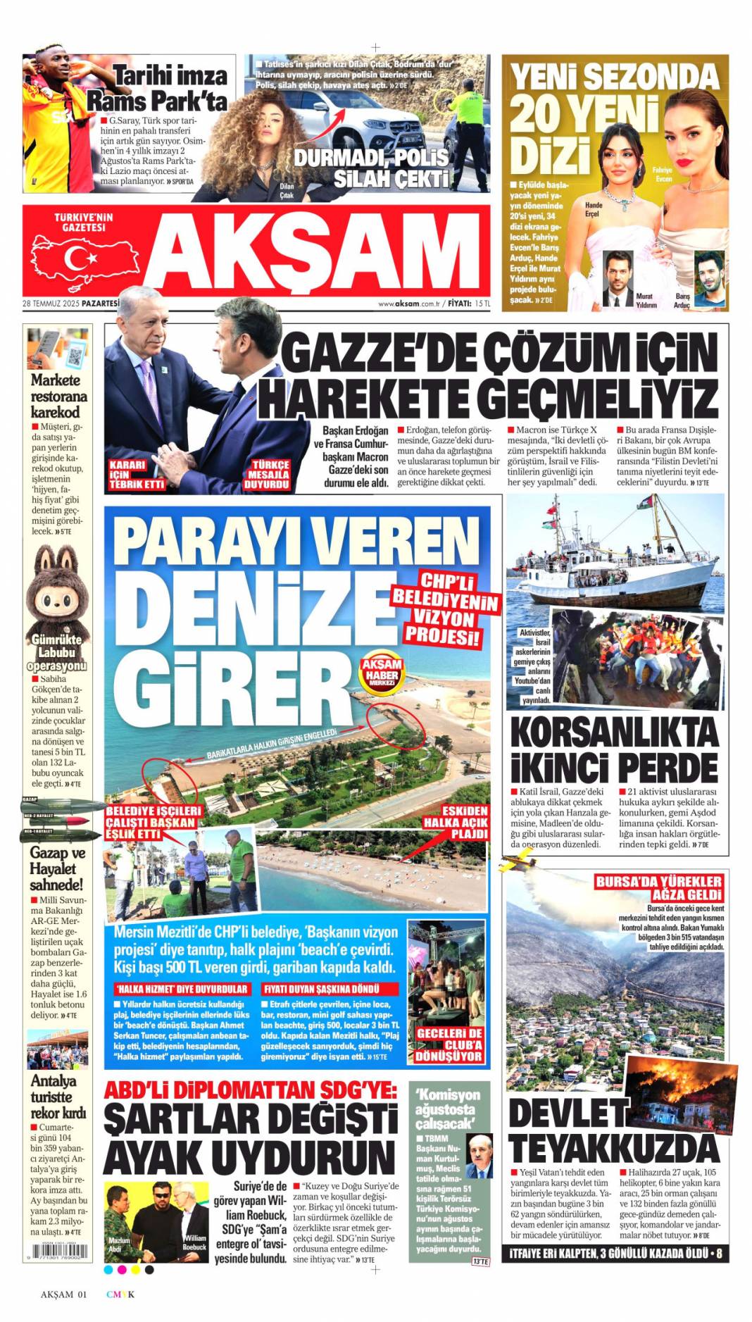 Seferberlik ruhu: Teyakkuz halindeyiz! 28 Temmuz 2025 Pazartesi güncel gazete manşetleri 2