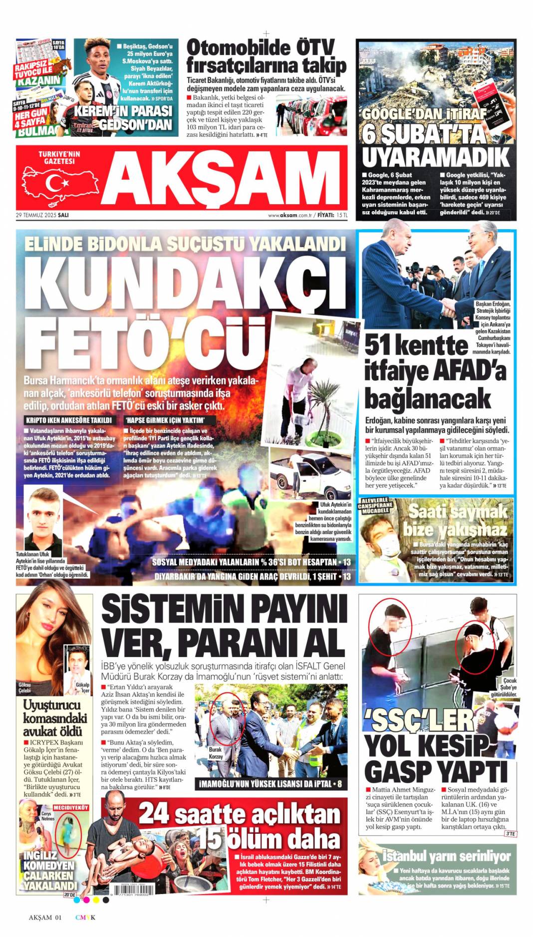 Ateşin çocukları gitti, Papazın çocukları geldi: 29 Temmuz 2025 Salı güncel gazete manşetleri 7