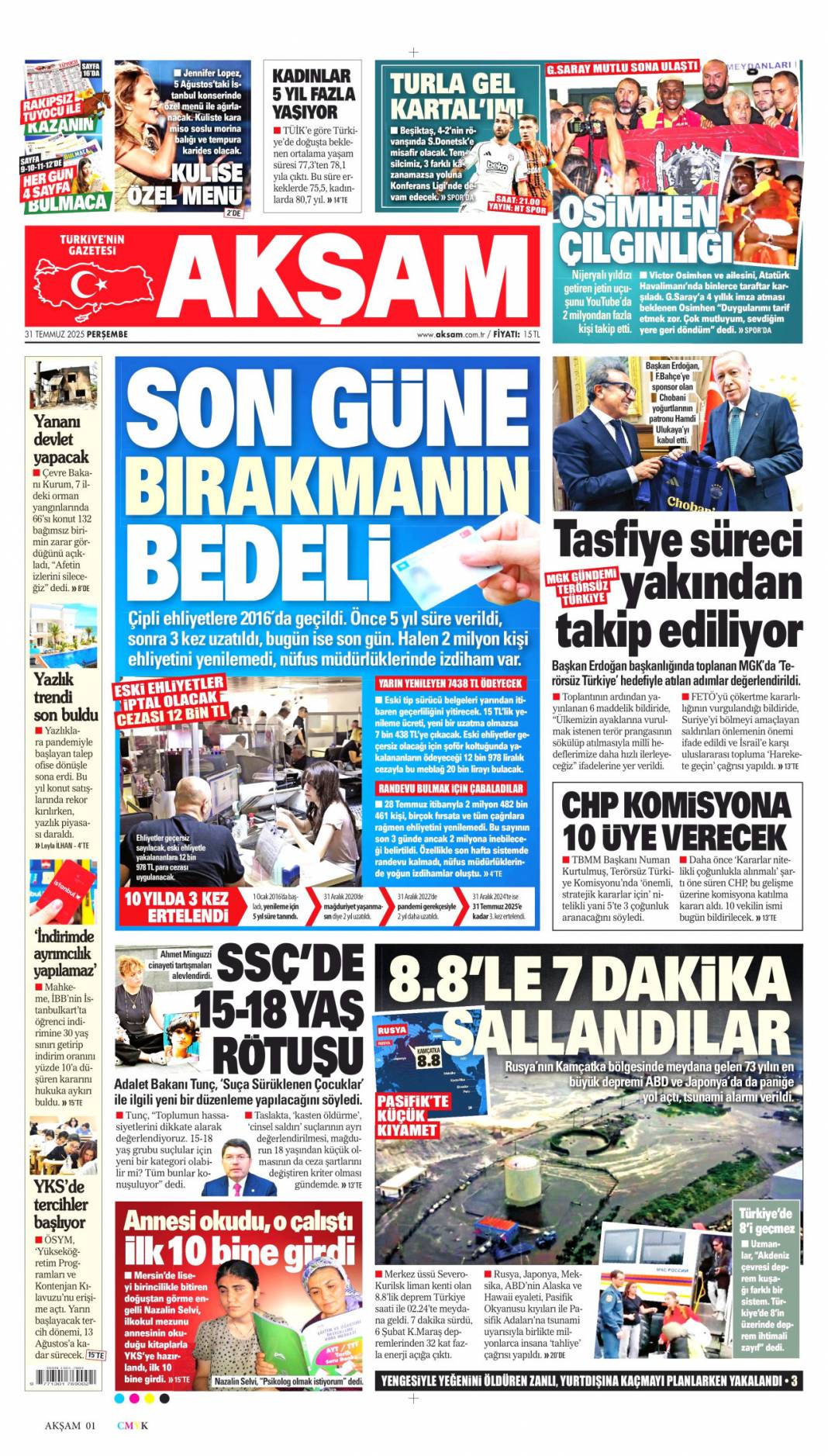 Baronun kirli defterleri açıldı: 31 Temmuz 2025 Perşembe güncel gazete manşetleri 4