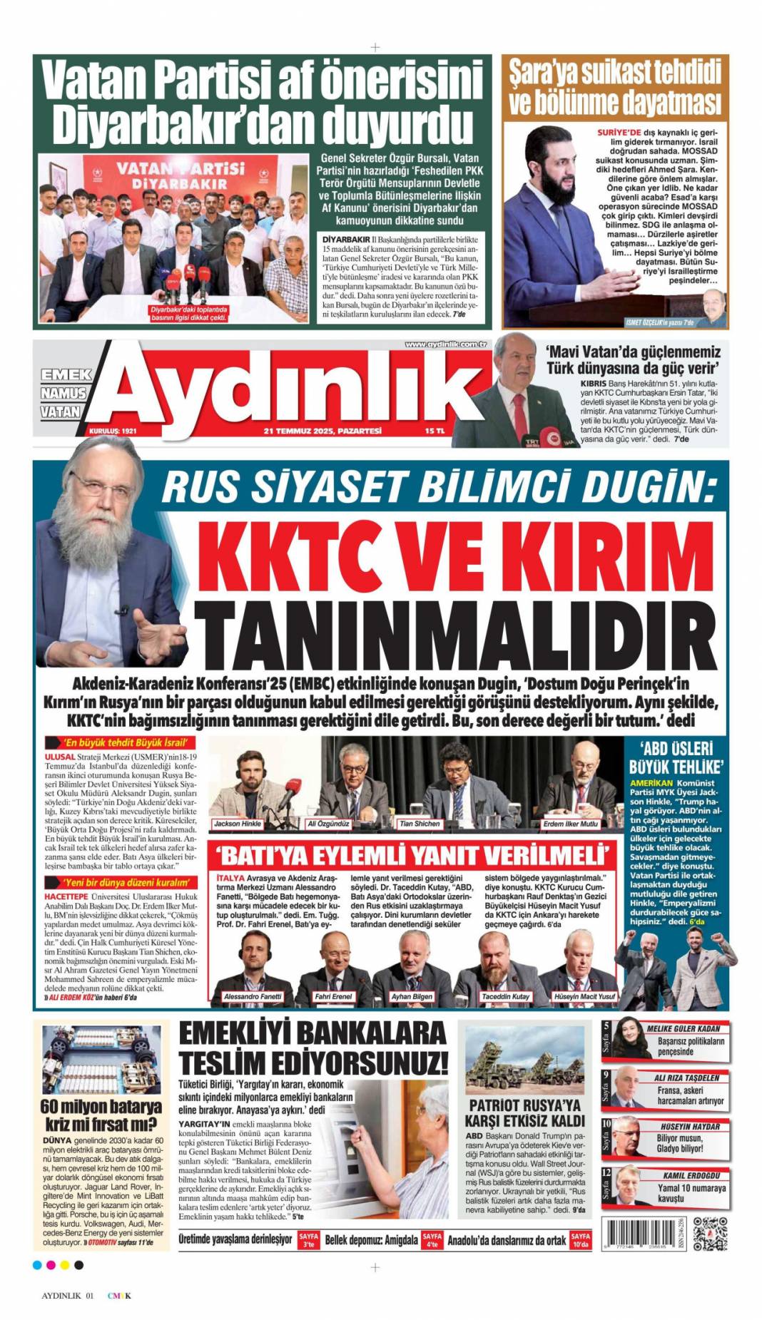 Plajlarda virüs alarmı: 21 Temmuz 2025 Pazartesi gazete manşetleri 3