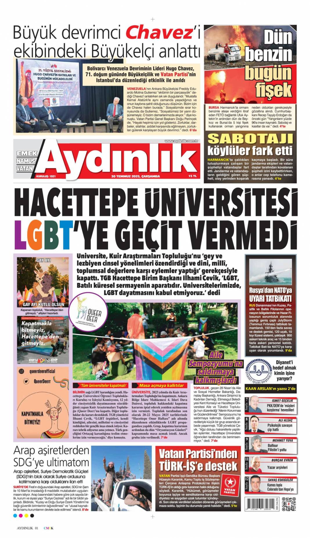 On yıl yetmez ver müebbeti: 30 Temmuz 2025 Çarşamba güncel gazete manşetleri 3