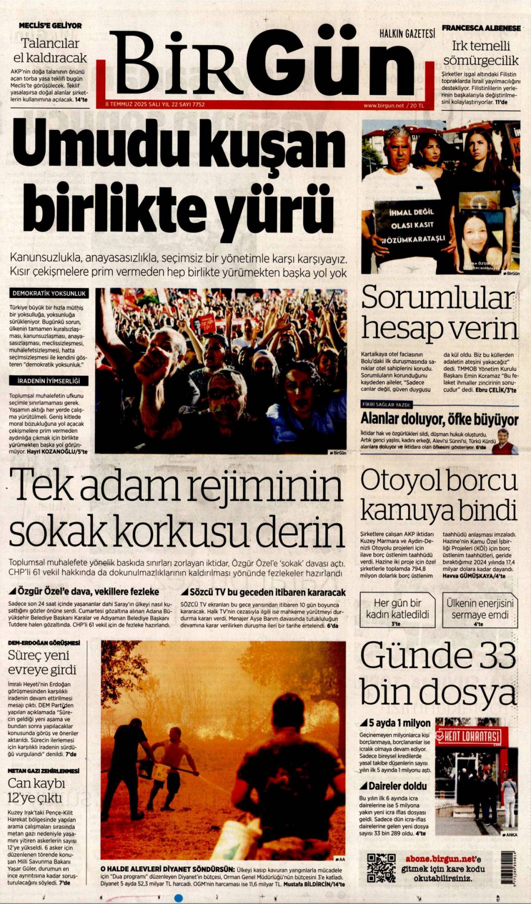 Adım adım terörsüz Türkiye'ye doğru: 8 Temmuz 2025 Salı, güncel gazete manşetleri 5