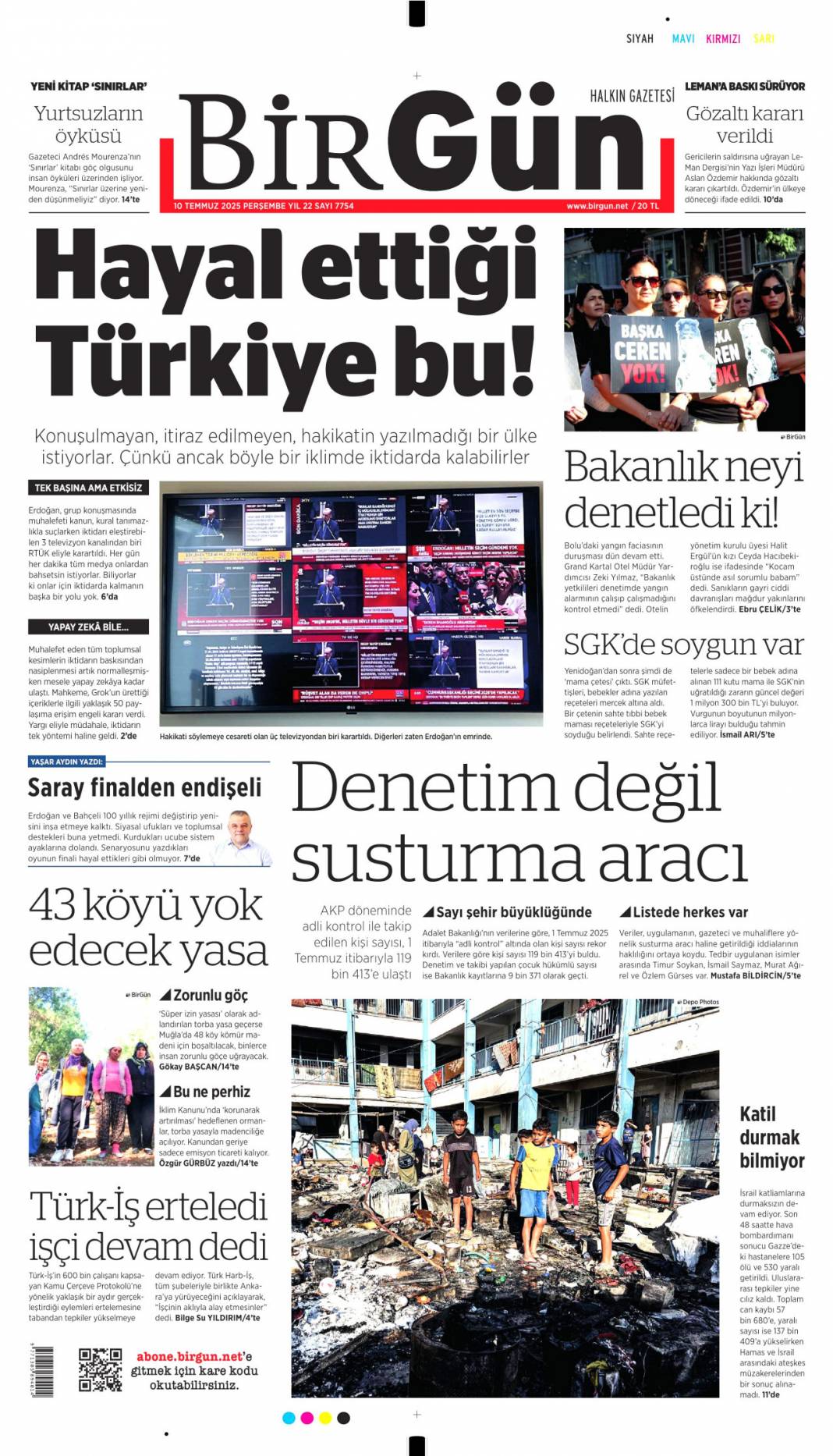 Cumhurbaşkanı Erdoğan: Haraç partisi! 10 Temmuz 2025 Perşembe gazete manşetleri 9