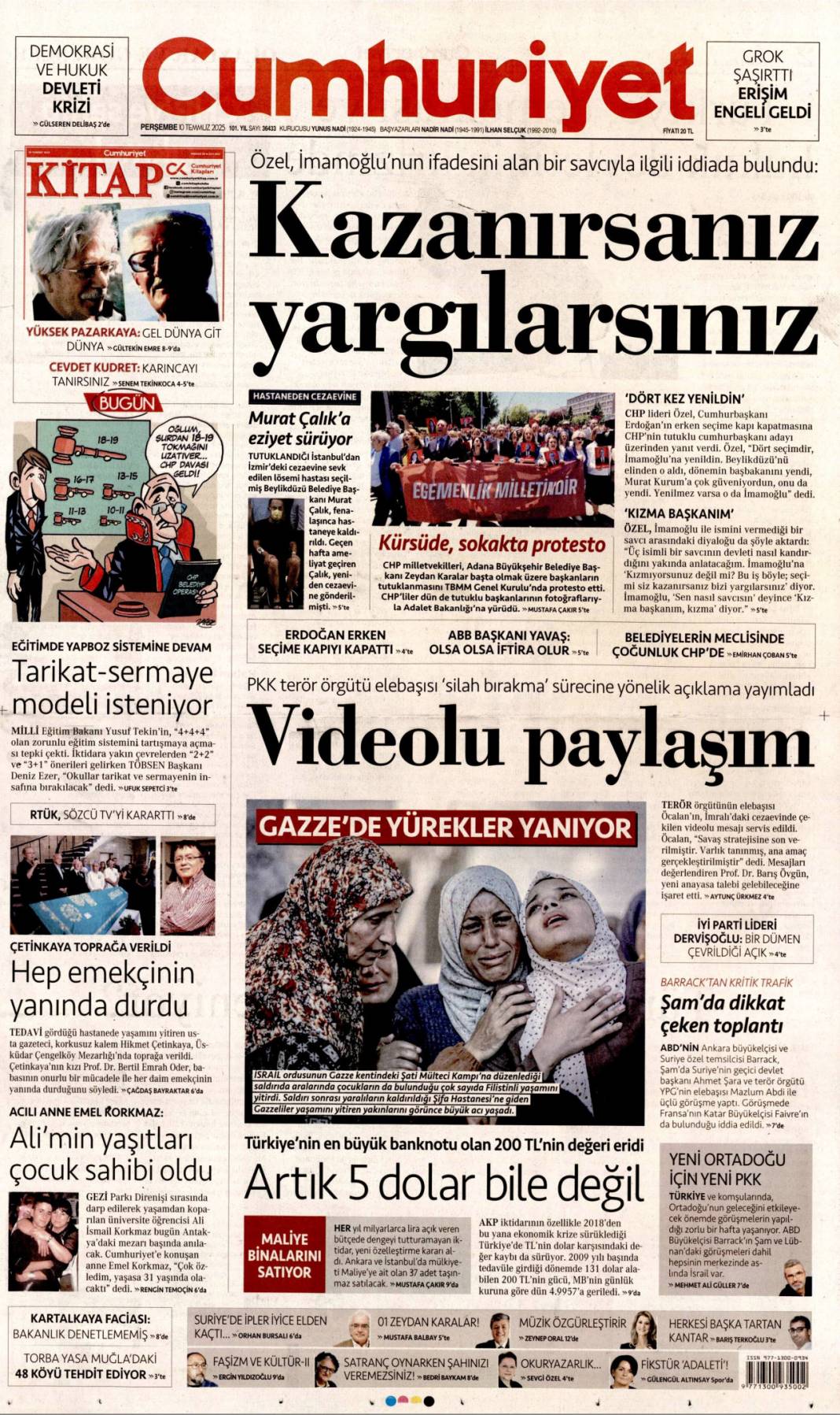 Cumhurbaşkanı Erdoğan: Haraç partisi! 10 Temmuz 2025 Perşembe gazete manşetleri 3
