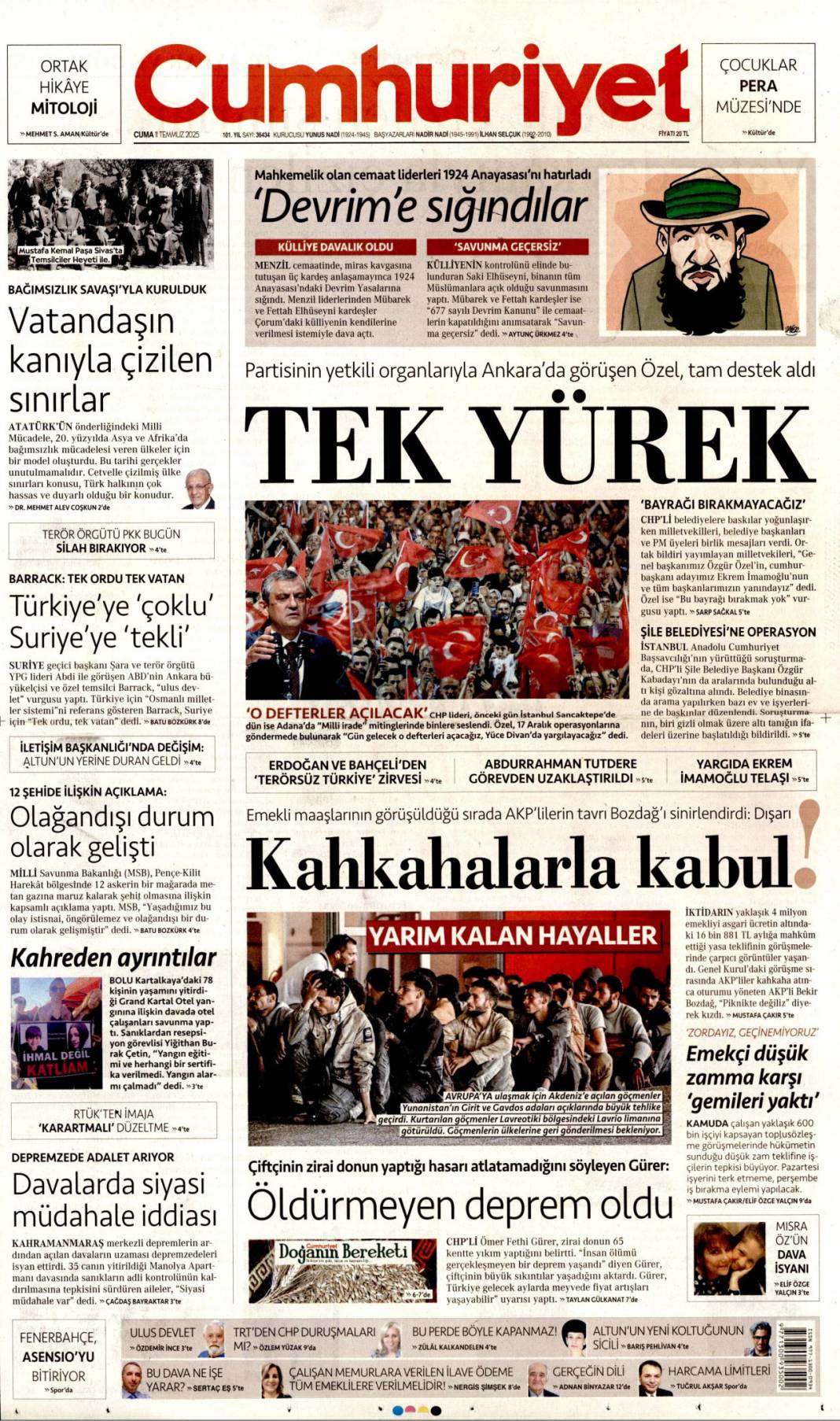 Silahlar böyle bırakılacak: 11 Temmuz 2025 Cuma gazete manşetleri 5