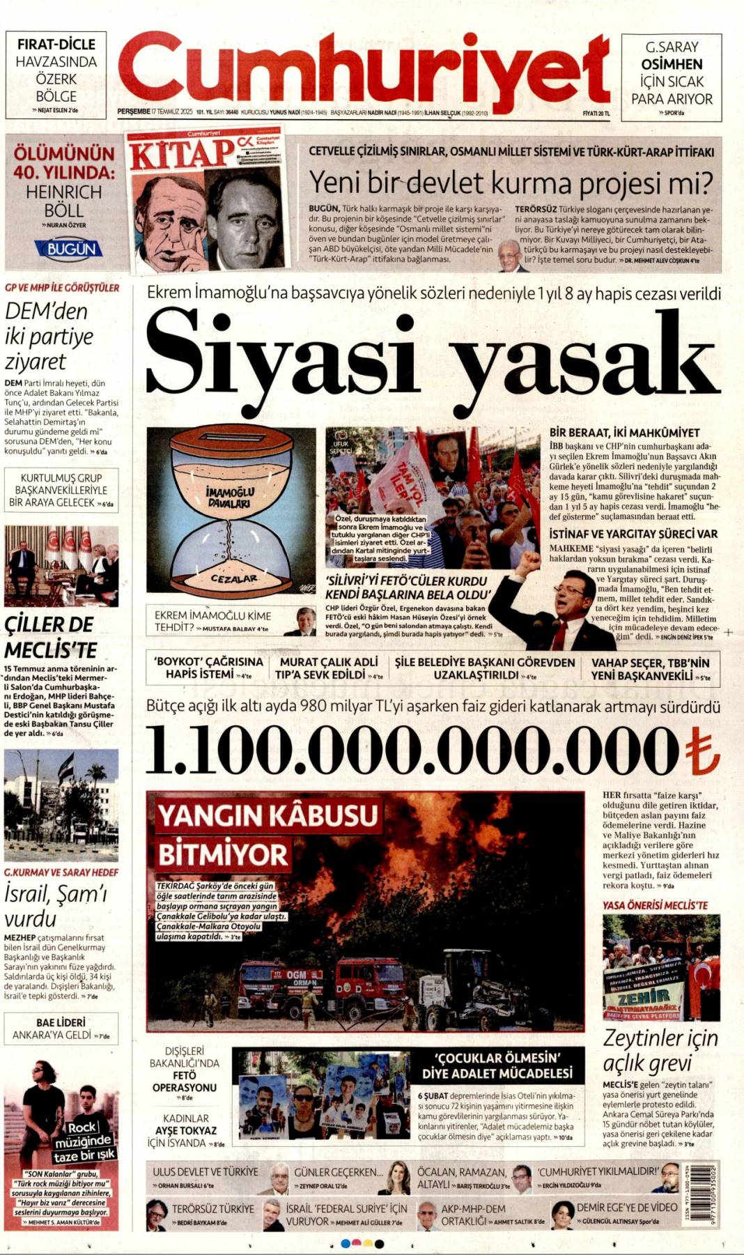 Siyonist katil ateşle oynuyor: 17 Temmuz 2025 Perşembe gazete manşetleri 4