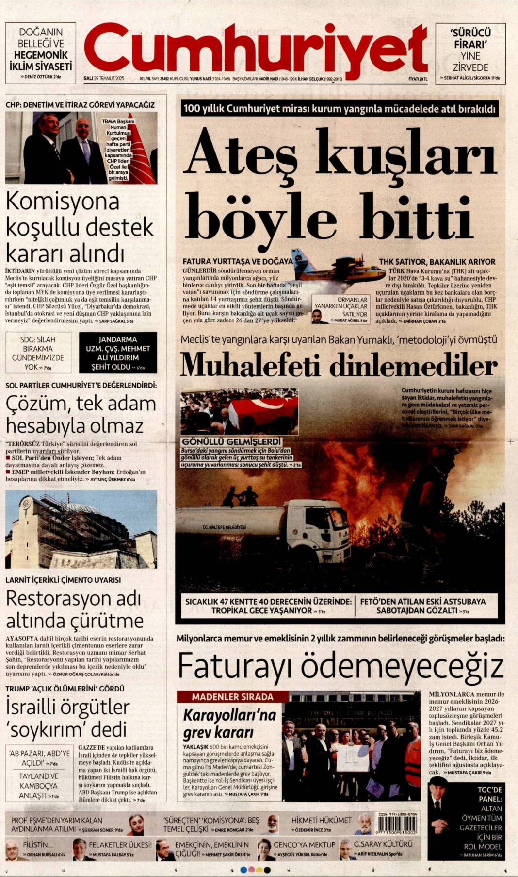 Ateşin çocukları gitti, Papazın çocukları geldi: 29 Temmuz 2025 Salı güncel gazete manşetleri 5