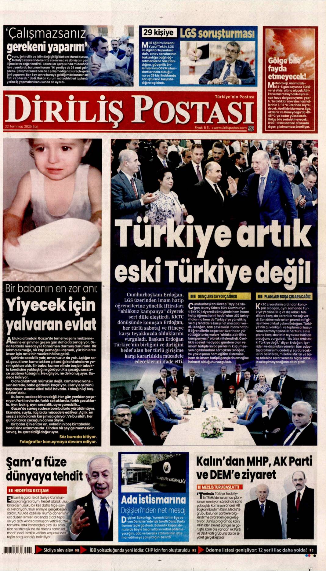 LGS iftirası büyük ahlaksızlık: 22 Temmuz 2025 Salı güncel gazete manşetleri 12