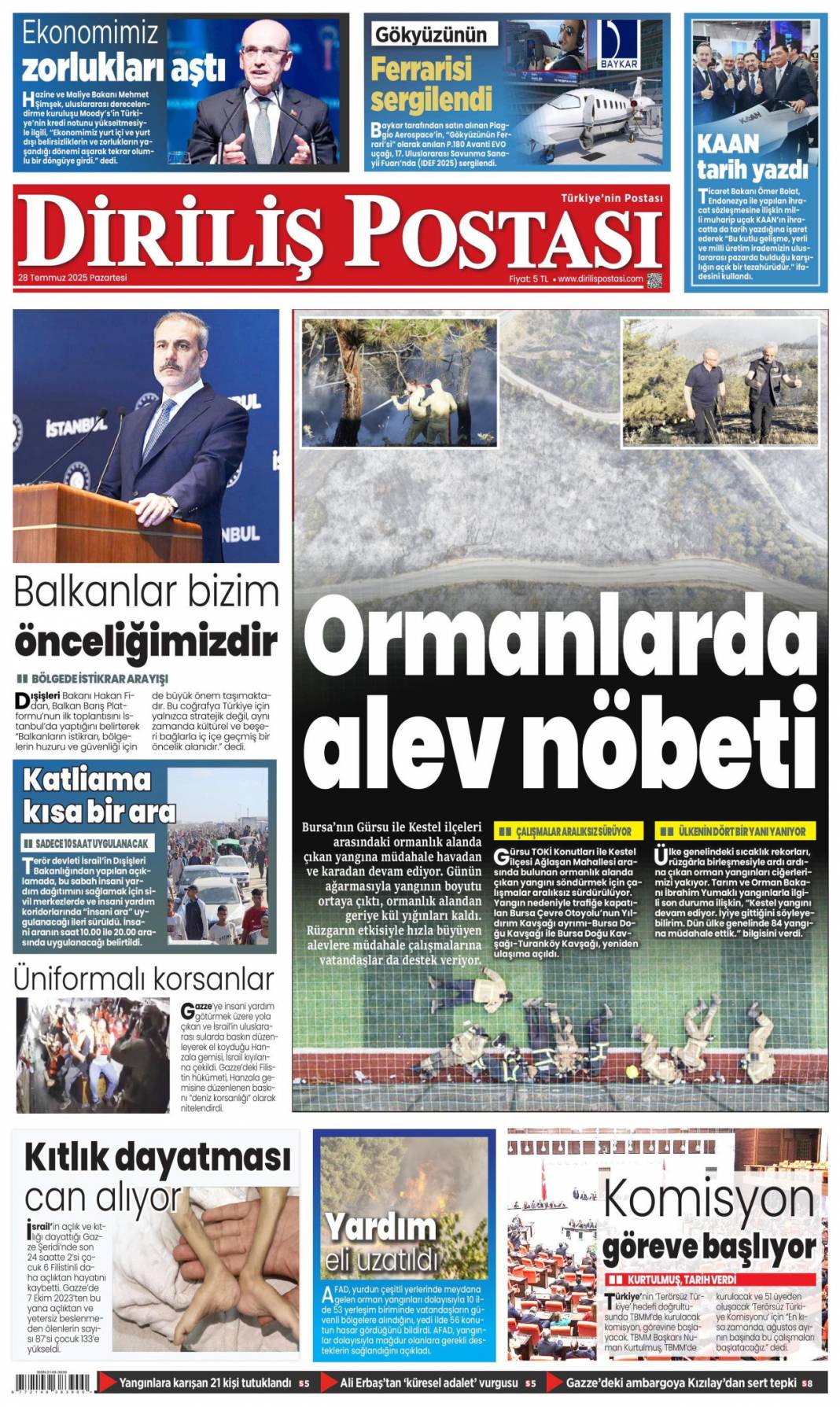 Seferberlik ruhu: Teyakkuz halindeyiz! 28 Temmuz 2025 Pazartesi güncel gazete manşetleri 6