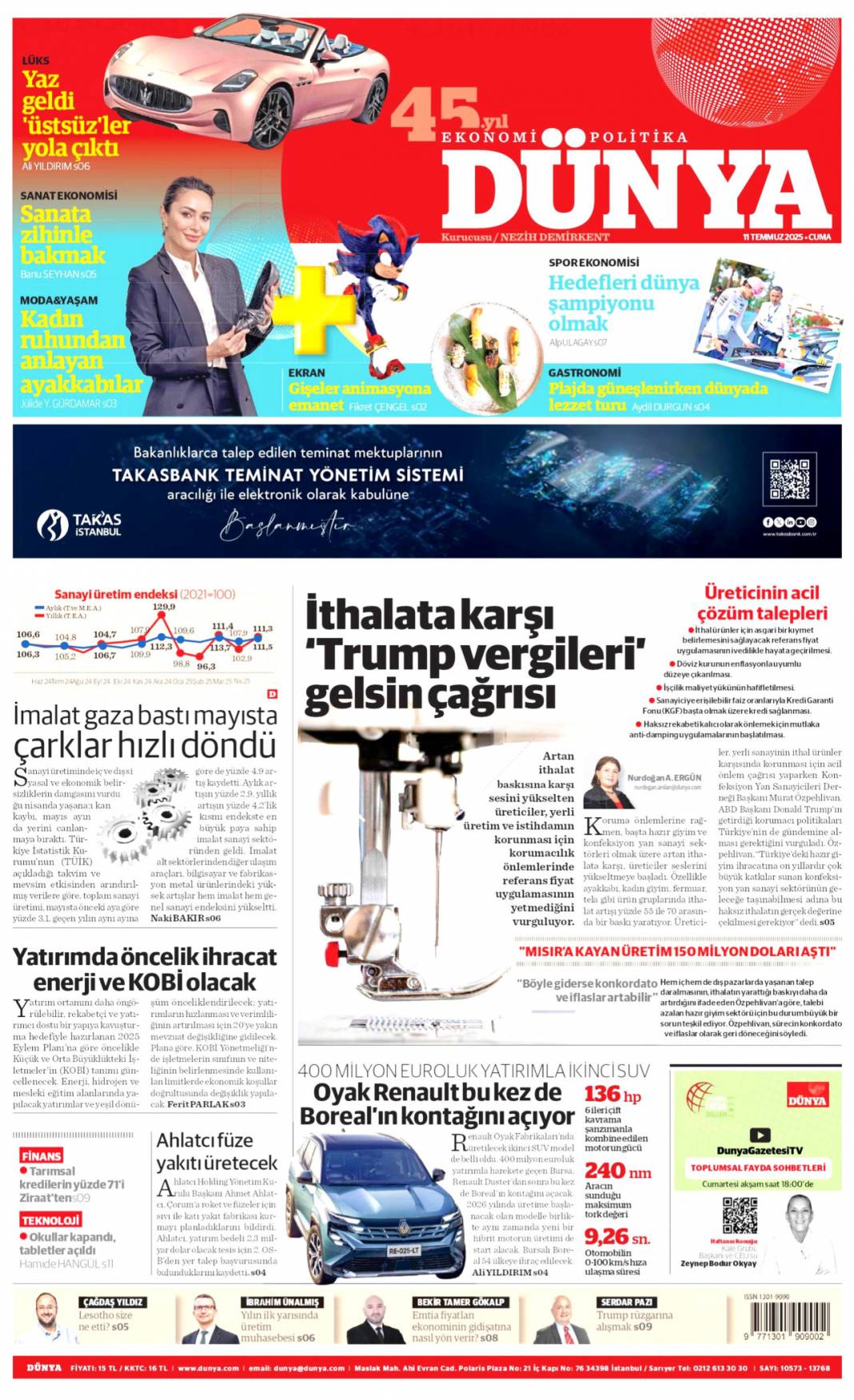 Silahlar böyle bırakılacak: 11 Temmuz 2025 Cuma gazete manşetleri 9