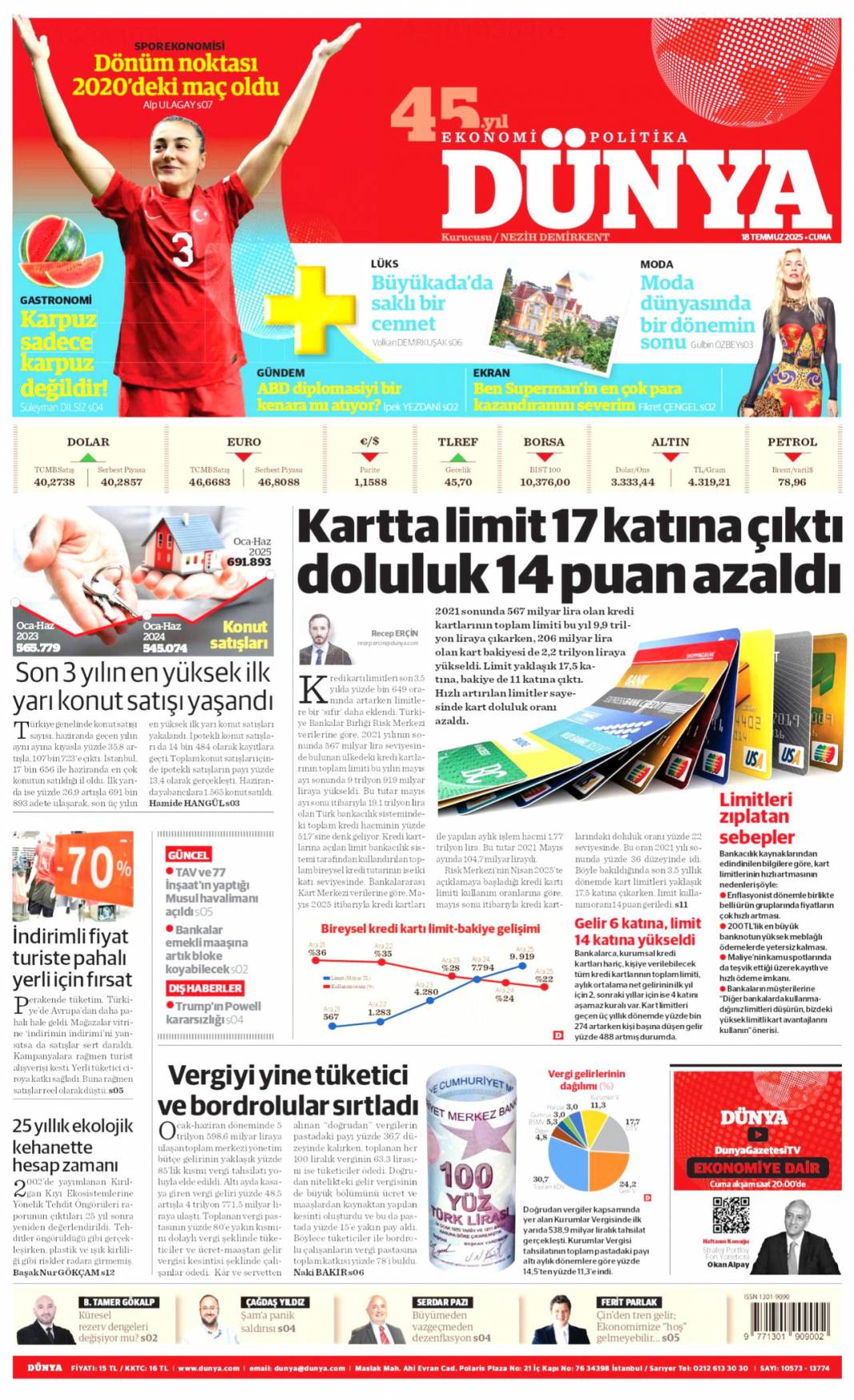 Suriye'yi böldürtmeyiz: 18 Temmuz 2025 Cuma, güncel gazete manşetleri 7