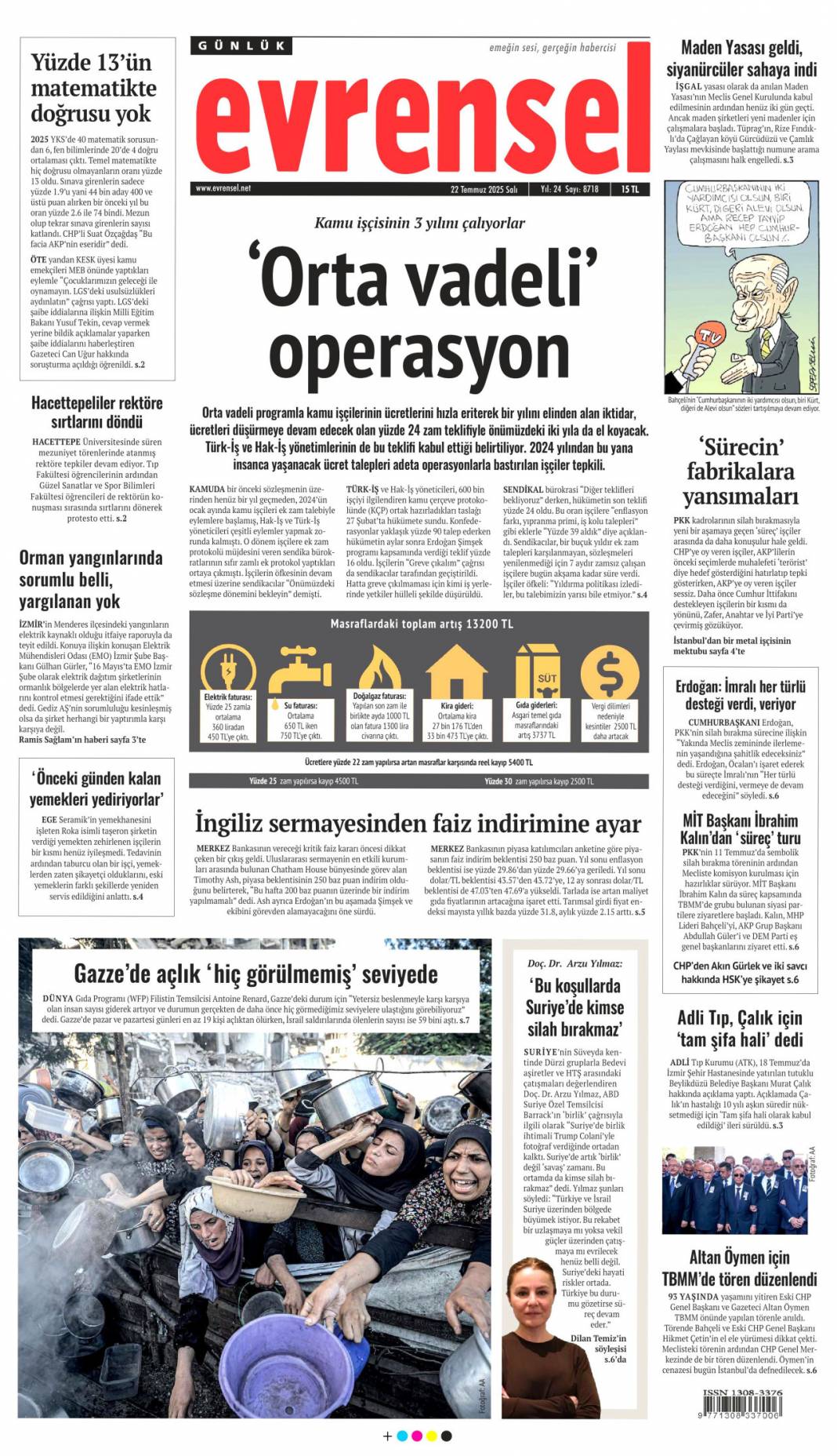 LGS iftirası büyük ahlaksızlık: 22 Temmuz 2025 Salı güncel gazete manşetleri 11