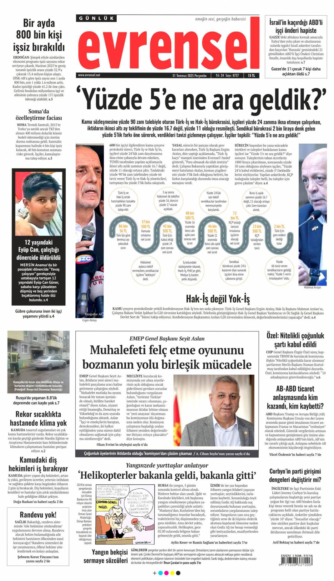 Baronun kirli defterleri açıldı: 31 Temmuz 2025 Perşembe güncel gazete manşetleri 10