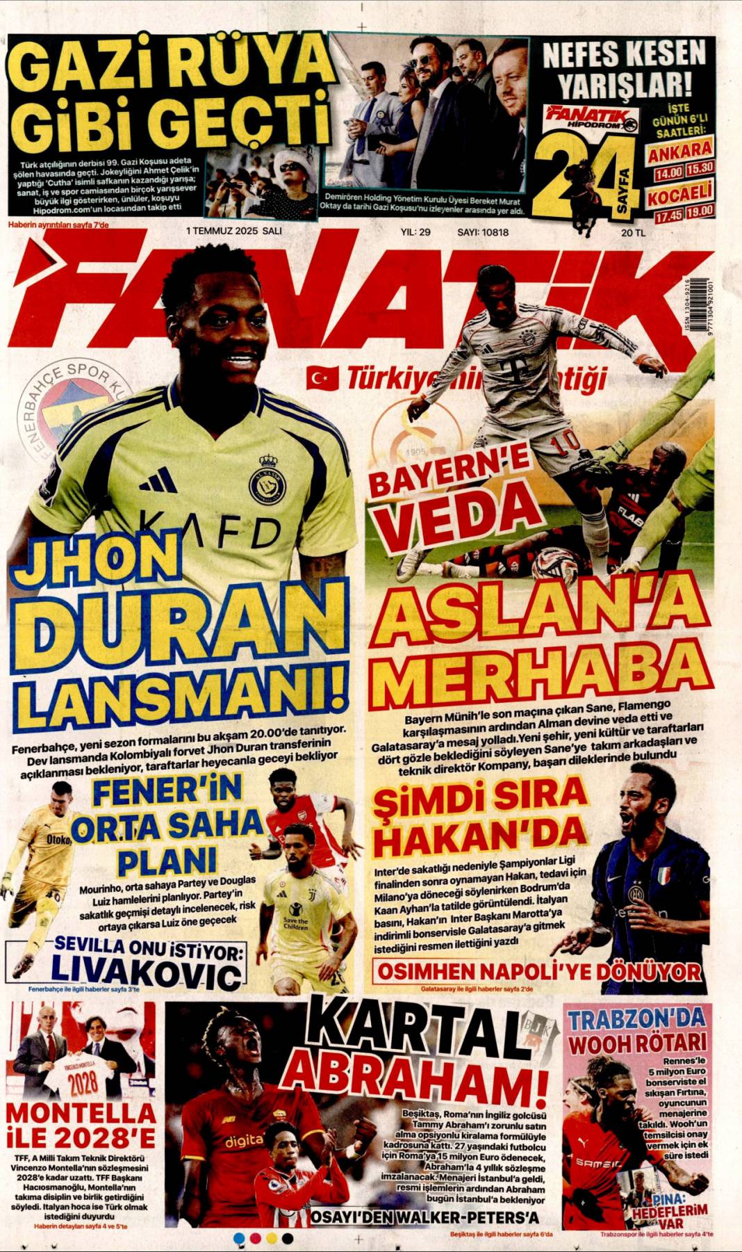 Kurultay'ın kaderi ceza davasında: 1 Temmuz 2025 Salı gazete manşetleri 23