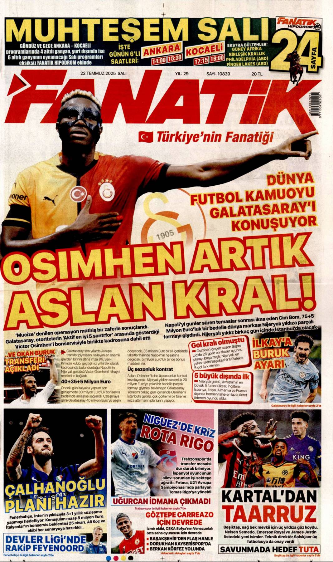 LGS iftirası büyük ahlaksızlık: 22 Temmuz 2025 Salı güncel gazete manşetleri 24