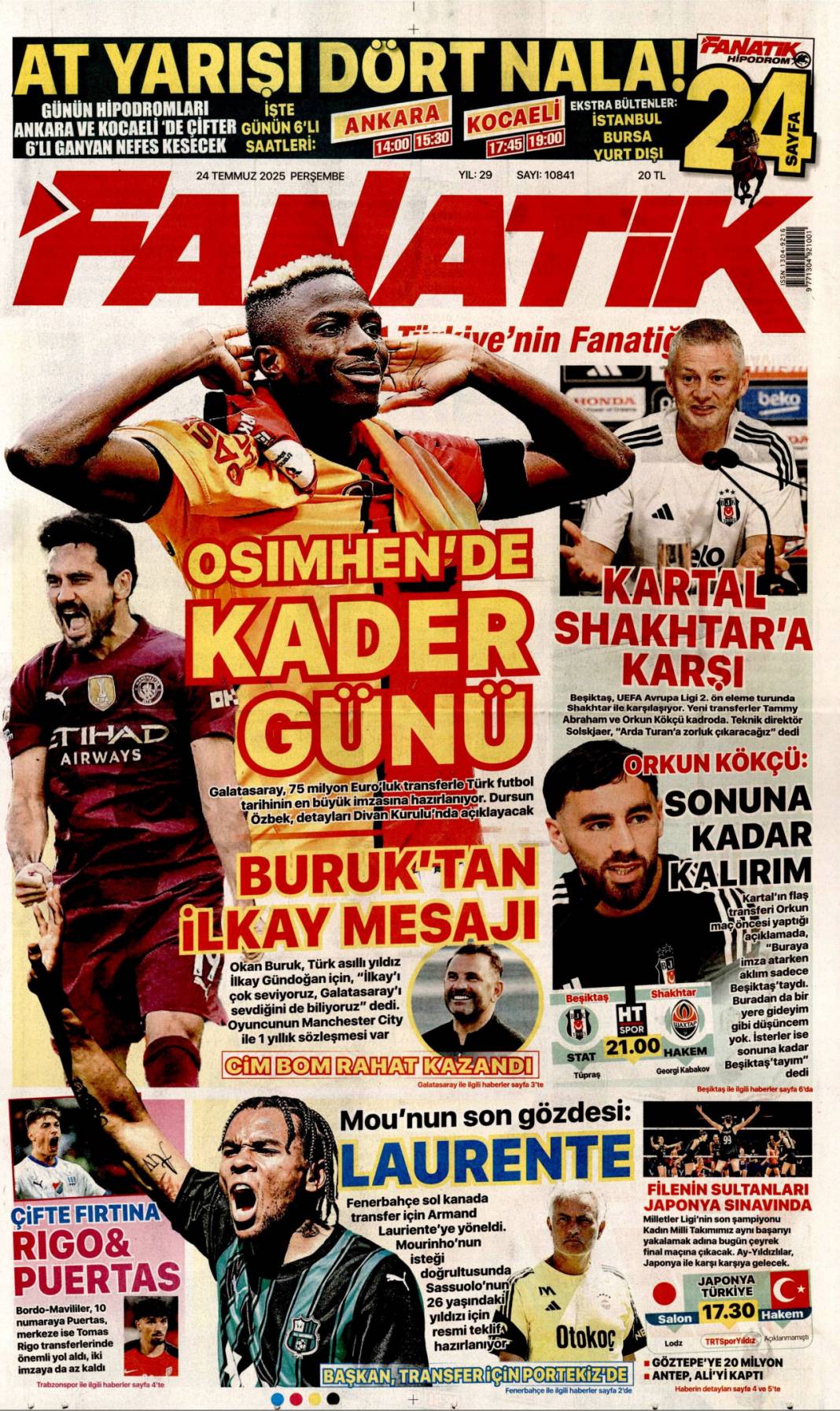 Çelik kubbemize 5 süper güç: 24 Temmuz 2025 Perşembe güncel gazete manşetleri 25