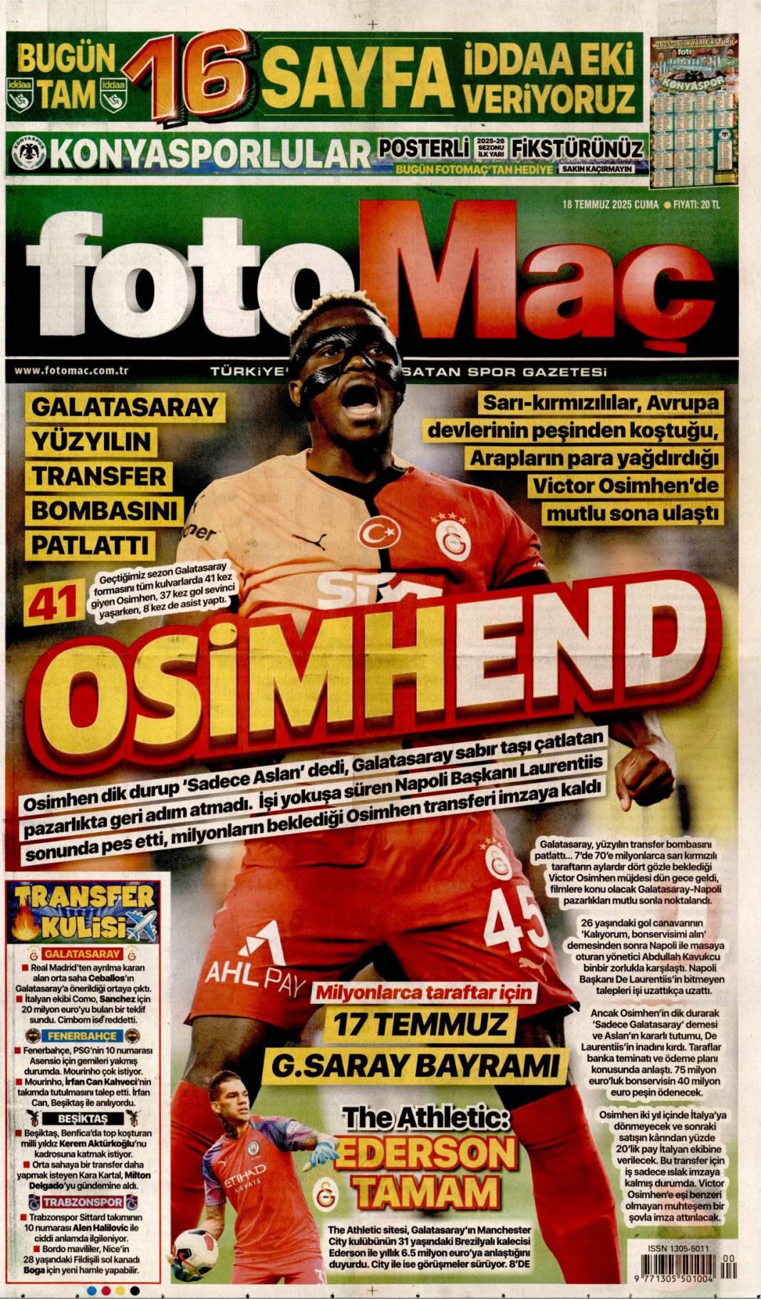 Suriye'yi böldürtmeyiz: 18 Temmuz 2025 Cuma, güncel gazete manşetleri 25