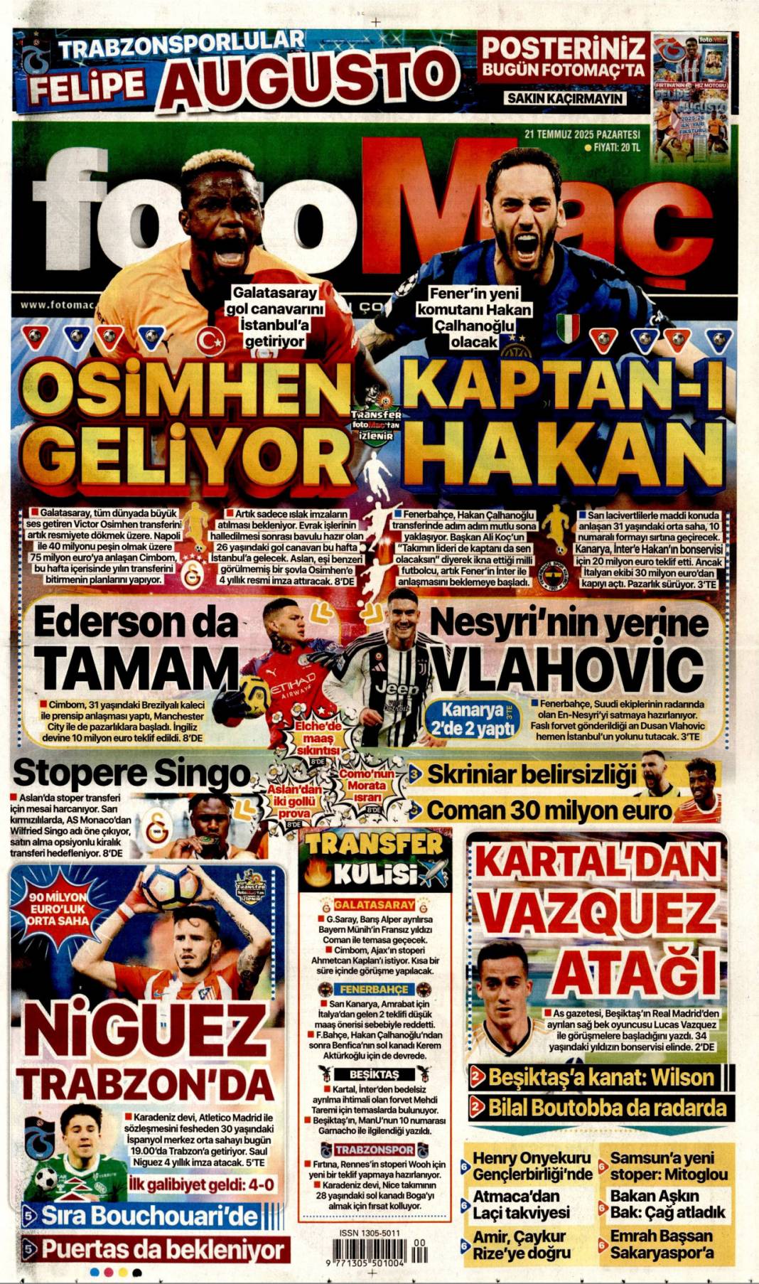 Plajlarda virüs alarmı: 21 Temmuz 2025 Pazartesi gazete manşetleri 22