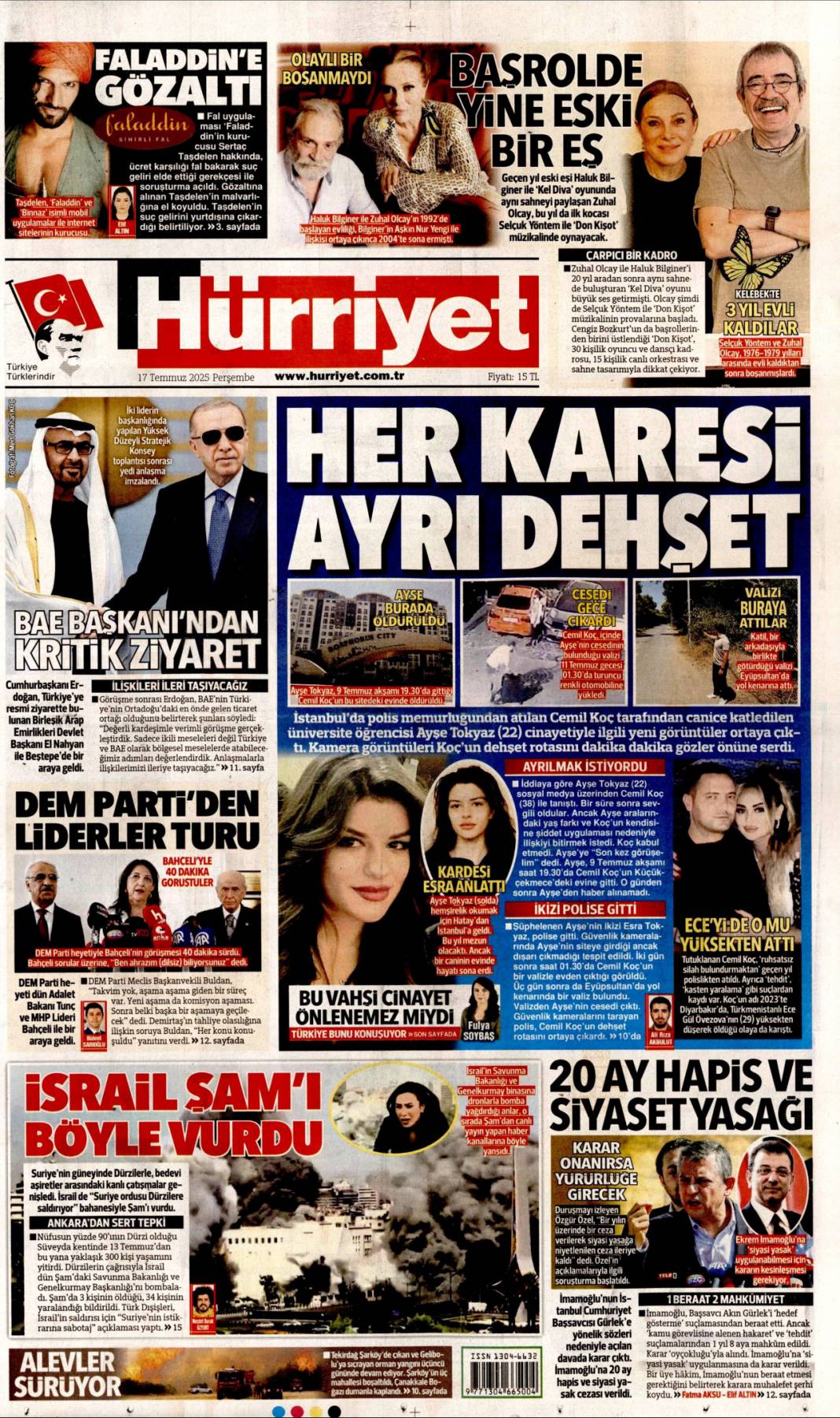 Siyonist katil ateşle oynuyor: 17 Temmuz 2025 Perşembe gazete manşetleri 3