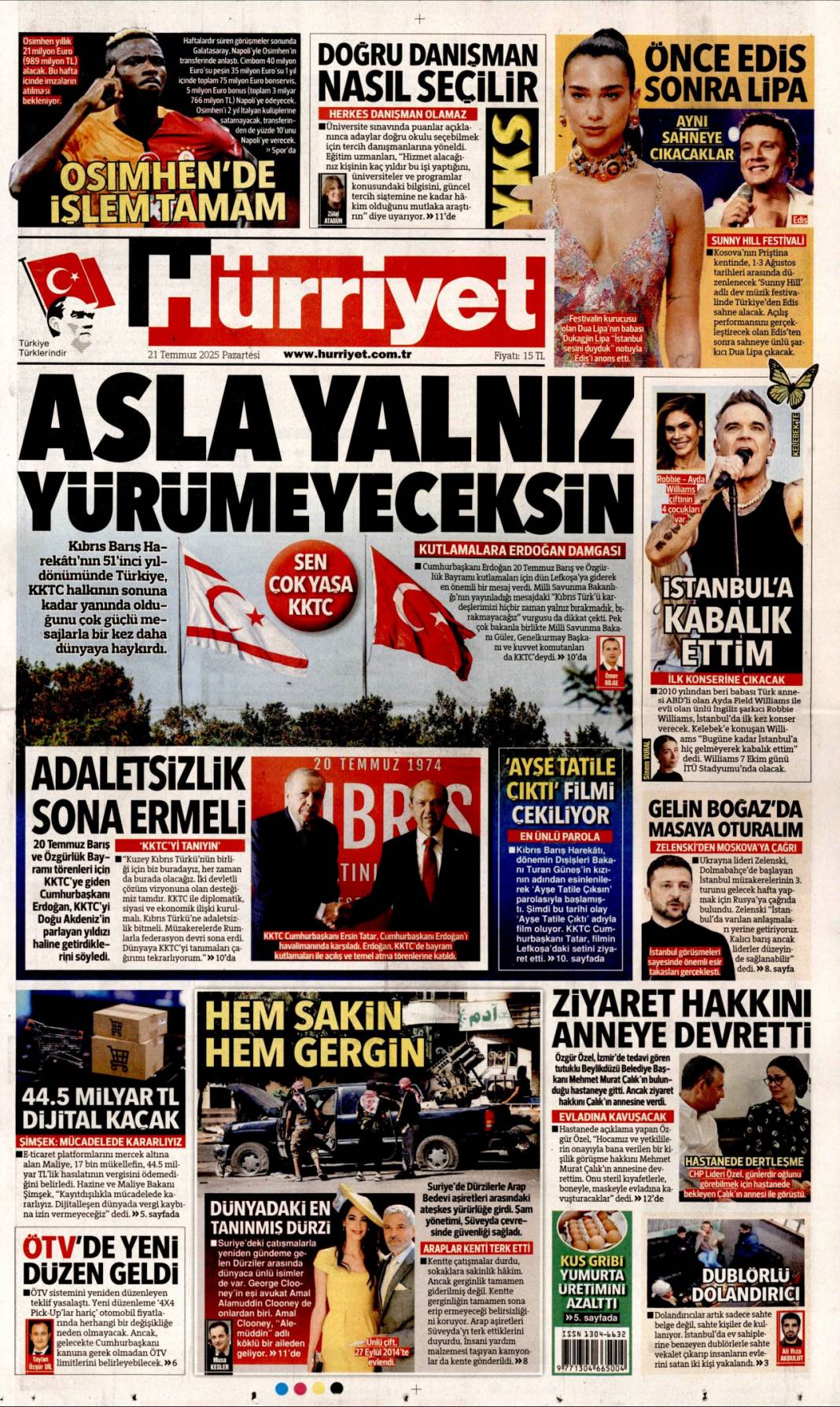 Plajlarda virüs alarmı: 21 Temmuz 2025 Pazartesi gazete manşetleri 9