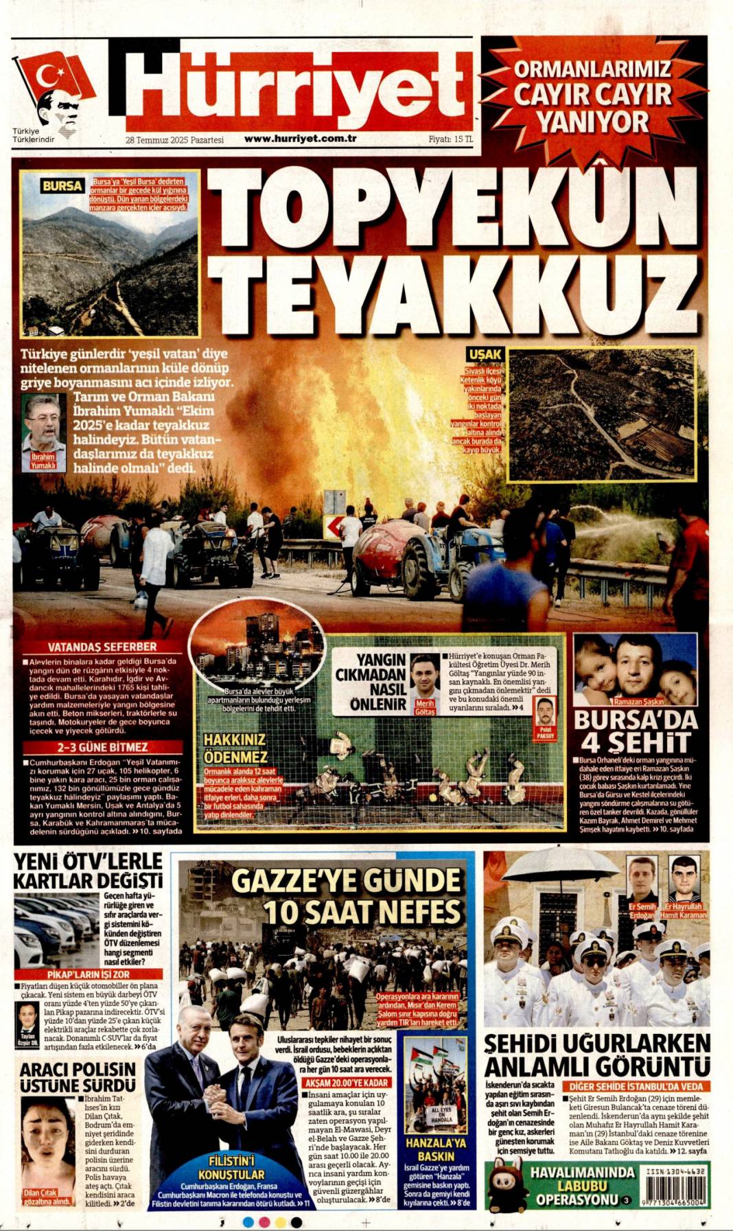 Seferberlik ruhu: Teyakkuz halindeyiz! 28 Temmuz 2025 Pazartesi güncel gazete manşetleri 9