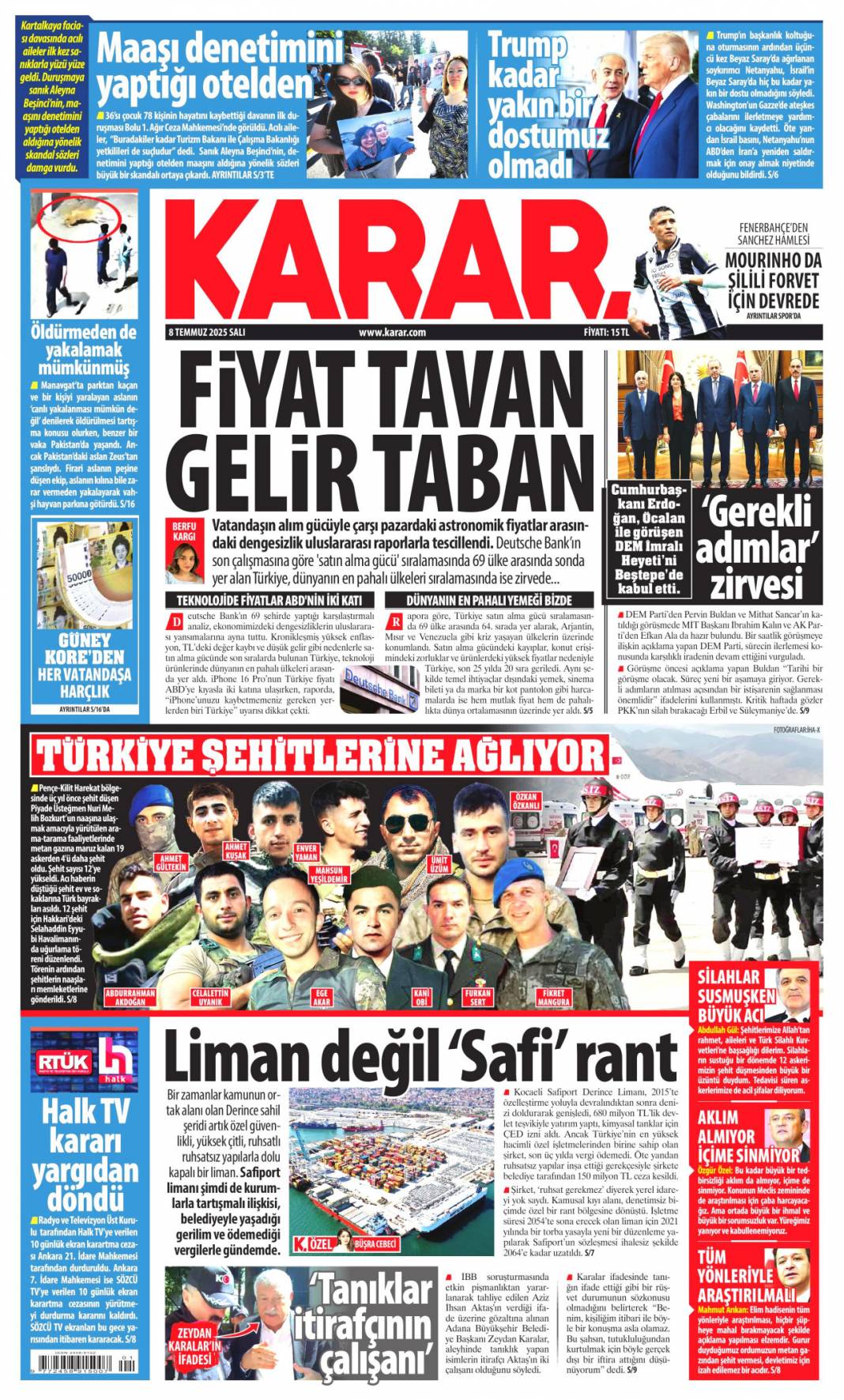 Adım adım terörsüz Türkiye'ye doğru: 8 Temmuz 2025 Salı, güncel gazete manşetleri 10