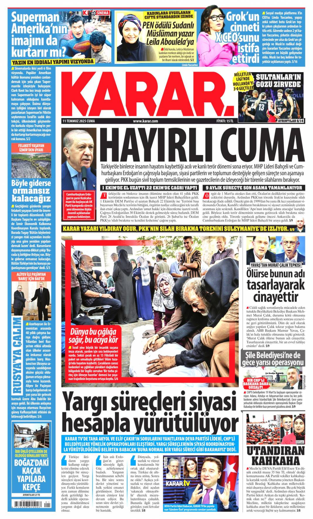 Silahlar böyle bırakılacak: 11 Temmuz 2025 Cuma gazete manşetleri 12