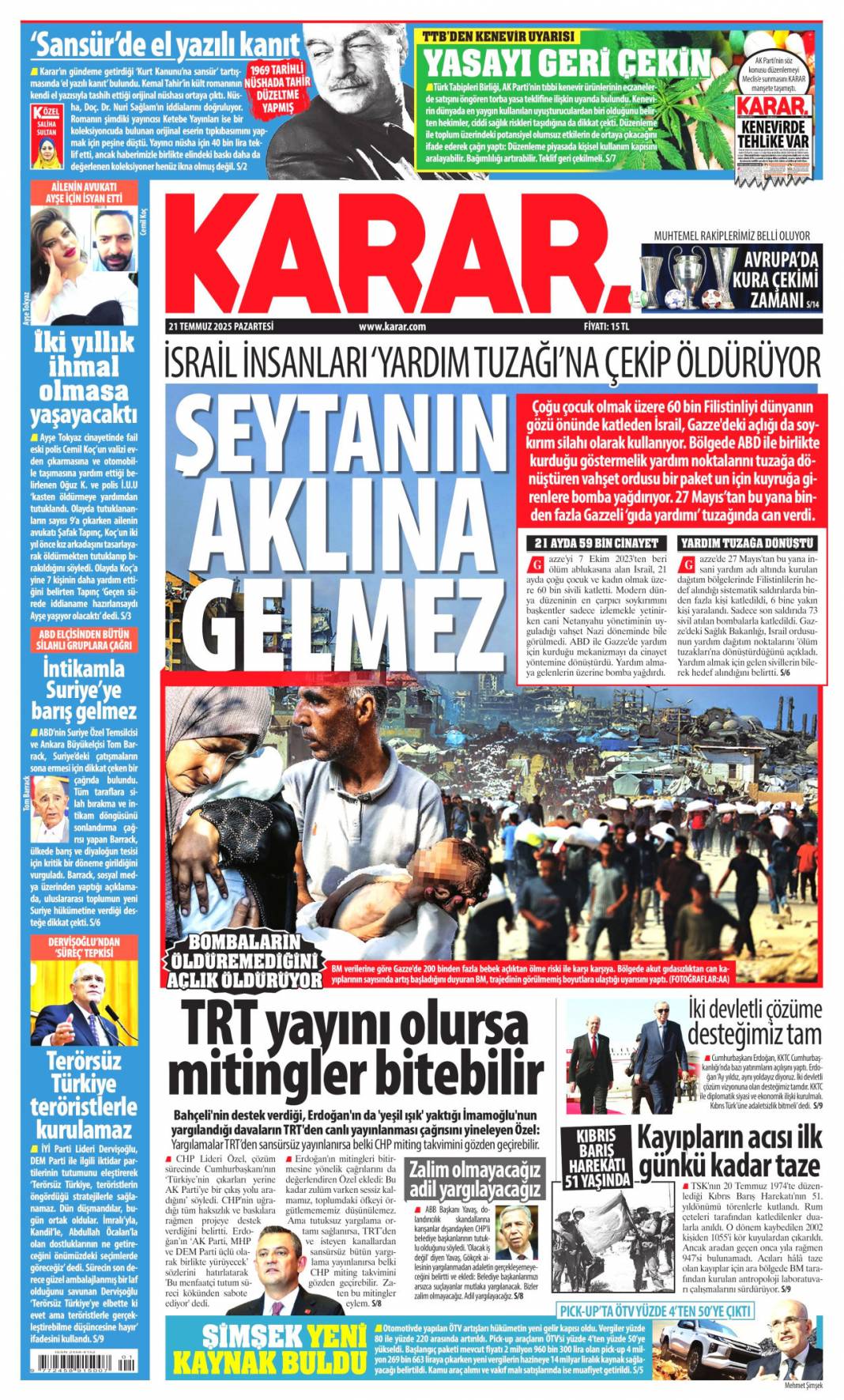 Plajlarda virüs alarmı: 21 Temmuz 2025 Pazartesi gazete manşetleri 10