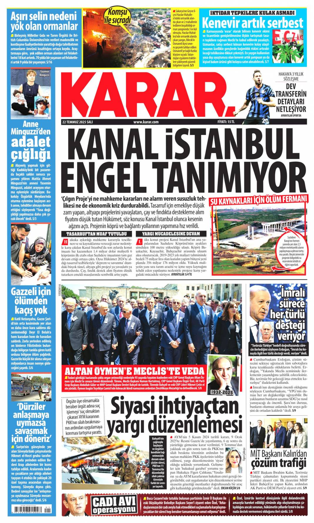 LGS iftirası büyük ahlaksızlık: 22 Temmuz 2025 Salı güncel gazete manşetleri 14