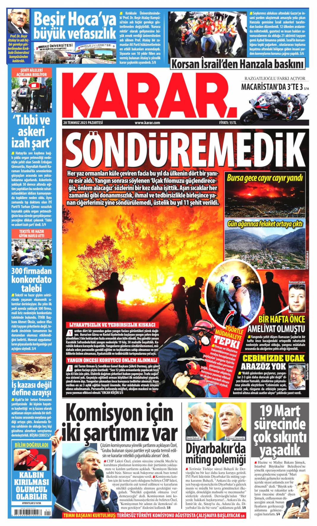 Seferberlik ruhu: Teyakkuz halindeyiz! 28 Temmuz 2025 Pazartesi güncel gazete manşetleri 11