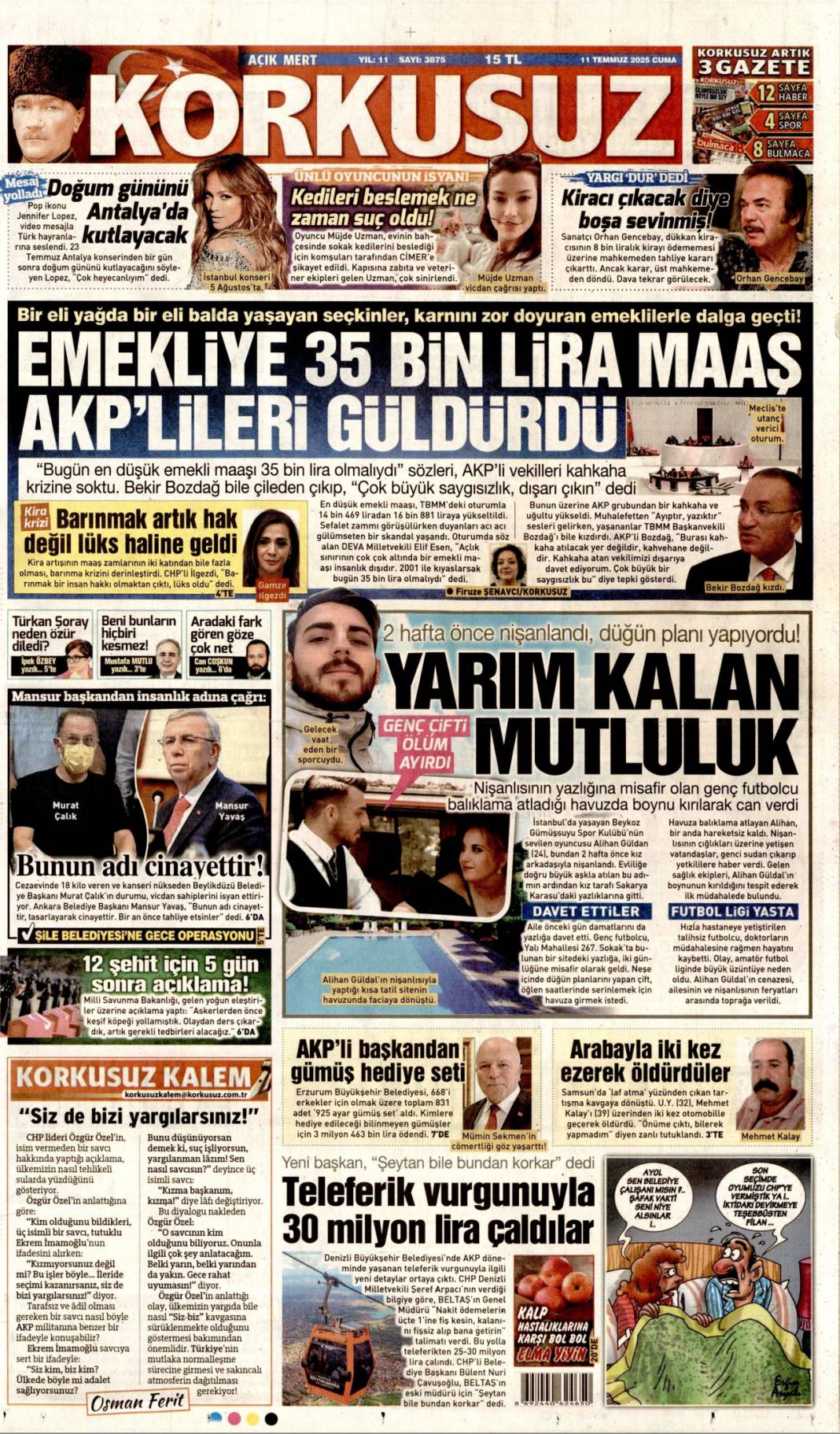 Silahlar böyle bırakılacak: 11 Temmuz 2025 Cuma gazete manşetleri 13