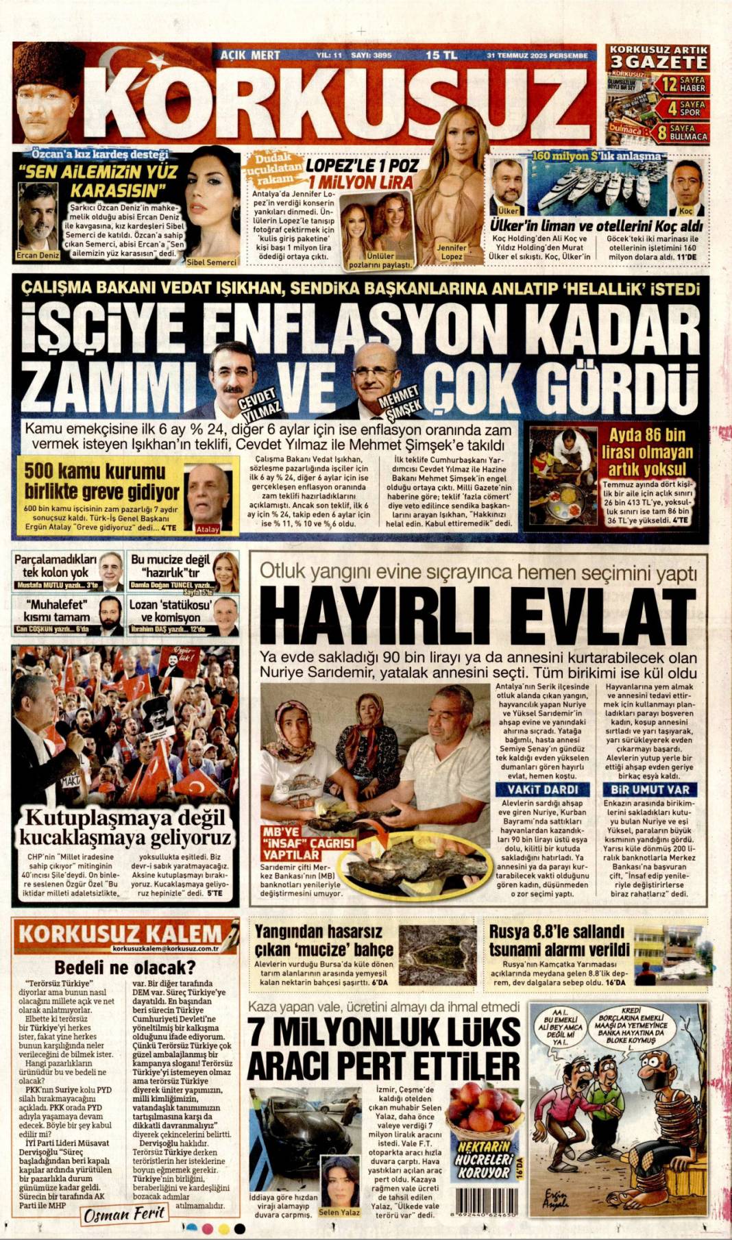 Baronun kirli defterleri açıldı: 31 Temmuz 2025 Perşembe güncel gazete manşetleri 12