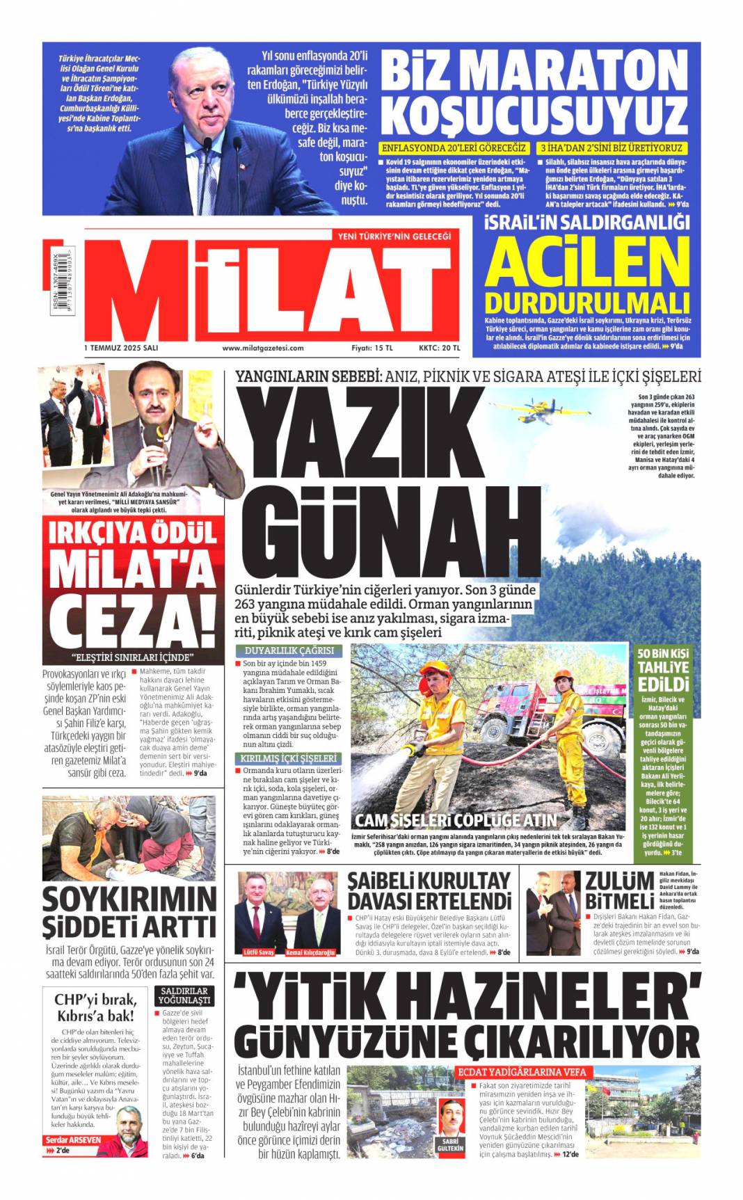 Kurultay'ın kaderi ceza davasında: 1 Temmuz 2025 Salı gazete manşetleri 9