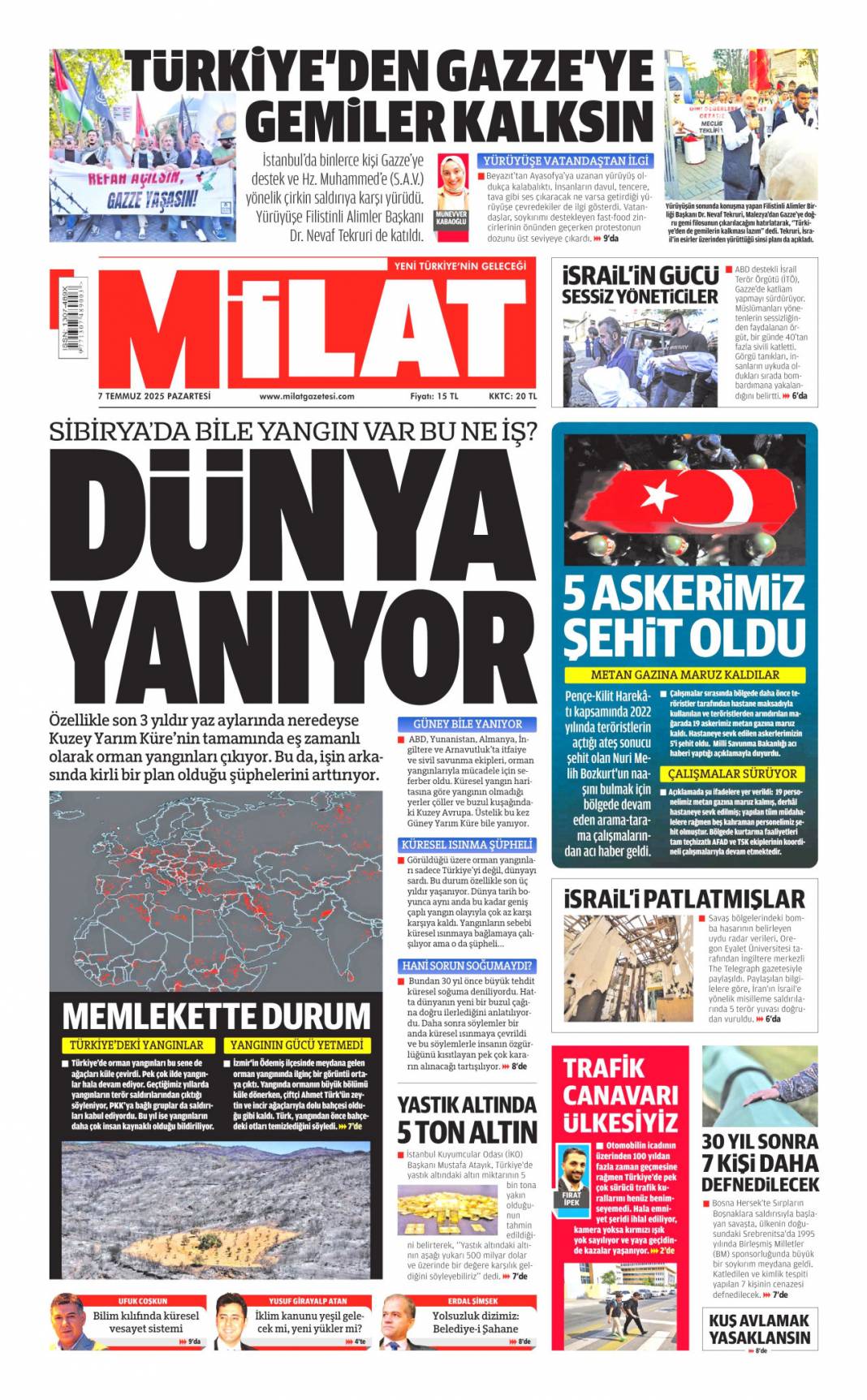 41 yıl sonra silahlara veda: 7 Temmuz 2025  Pazartesi, güncel gazete manşetleri 14