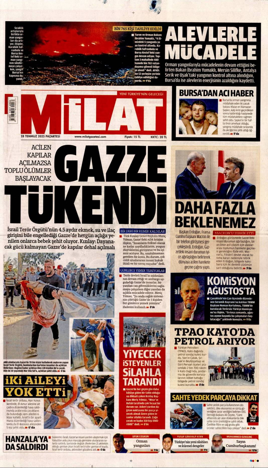 Seferberlik ruhu: Teyakkuz halindeyiz! 28 Temmuz 2025 Pazartesi güncel gazete manşetleri 10