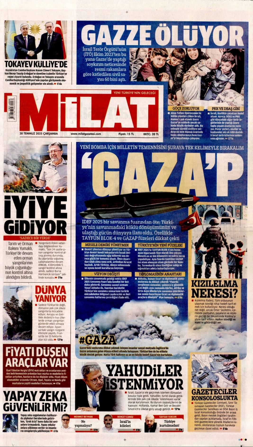 On yıl yetmez ver müebbeti: 30 Temmuz 2025 Çarşamba güncel gazete manşetleri 19