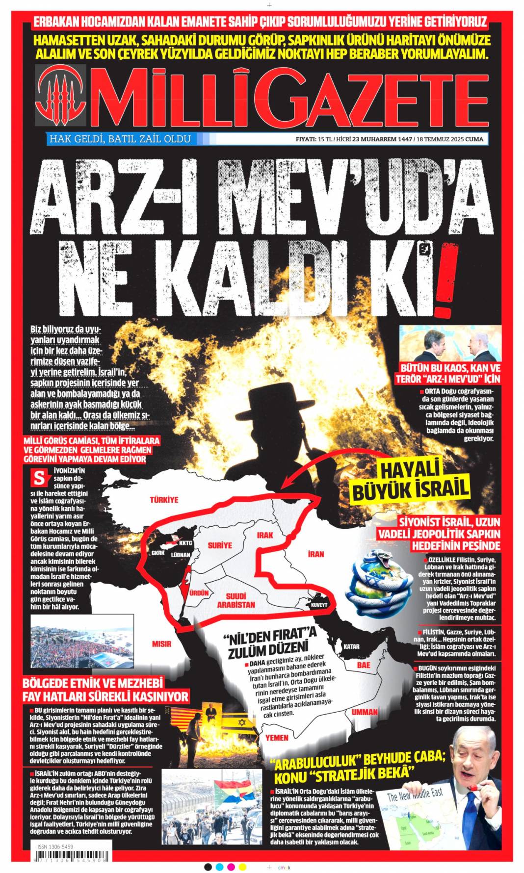 Suriye'yi böldürtmeyiz: 18 Temmuz 2025 Cuma, güncel gazete manşetleri 12