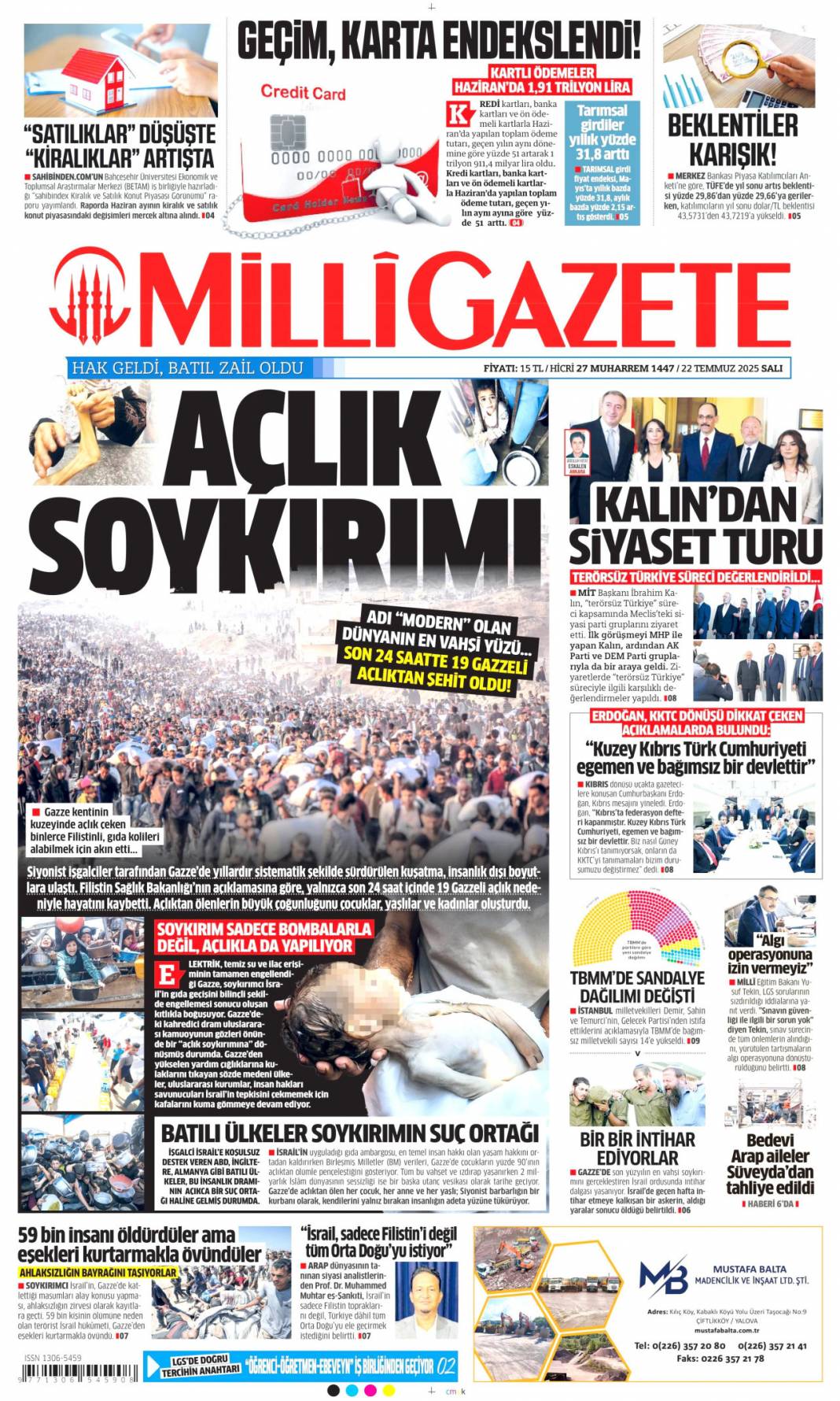 LGS iftirası büyük ahlaksızlık: 22 Temmuz 2025 Salı güncel gazete manşetleri 17