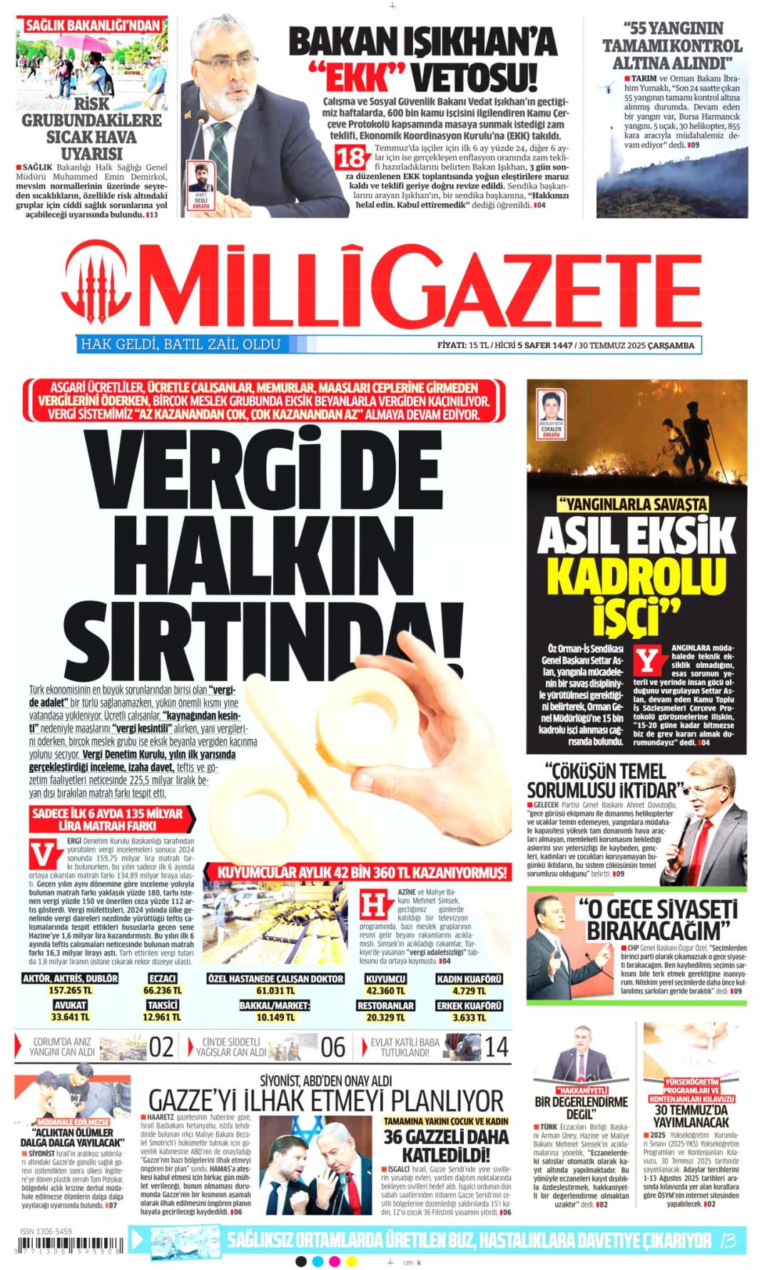 On yıl yetmez ver müebbeti: 30 Temmuz 2025 Çarşamba güncel gazete manşetleri 18