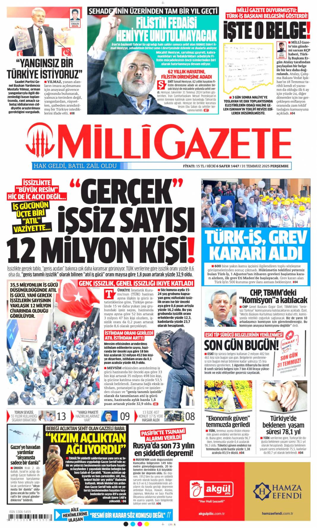 Baronun kirli defterleri açıldı: 31 Temmuz 2025 Perşembe güncel gazete manşetleri 14