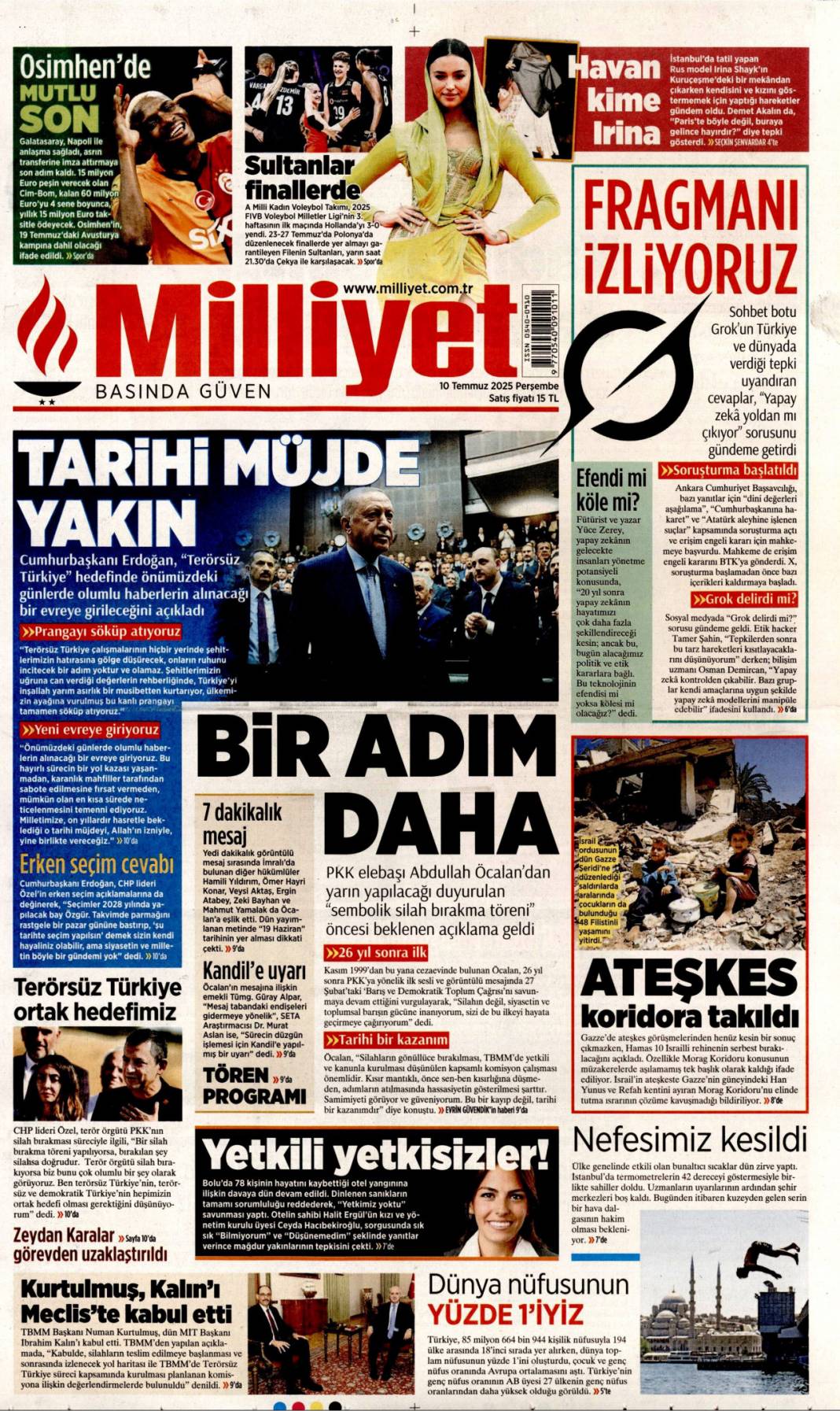 Cumhurbaşkanı Erdoğan: Haraç partisi! 10 Temmuz 2025 Perşembe gazete manşetleri 7